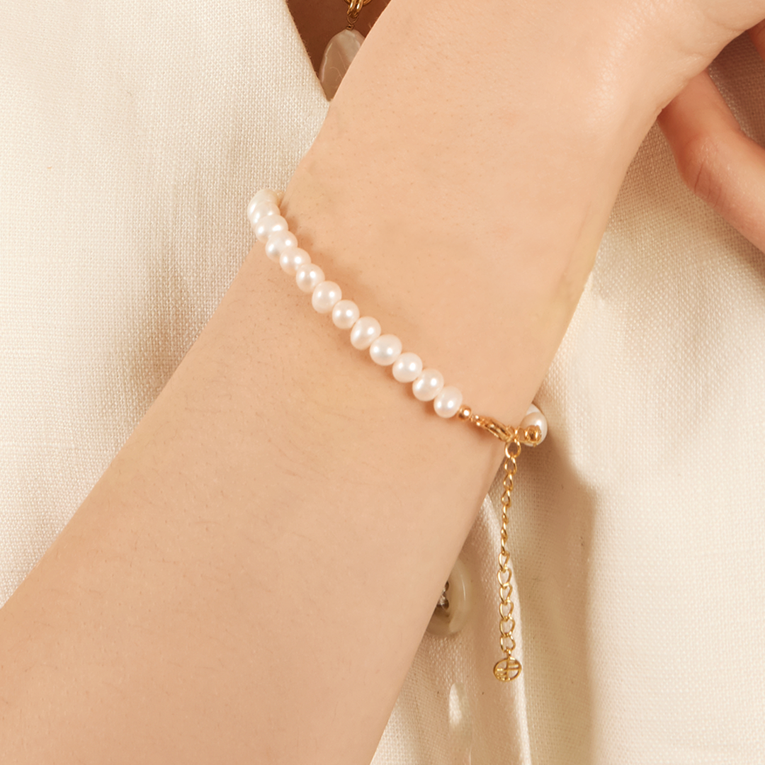 4mm Capri Pearl Bracelet for Women - Elegant & Dainty Jewelry Gift for Wedding, Party & Everyday Wear