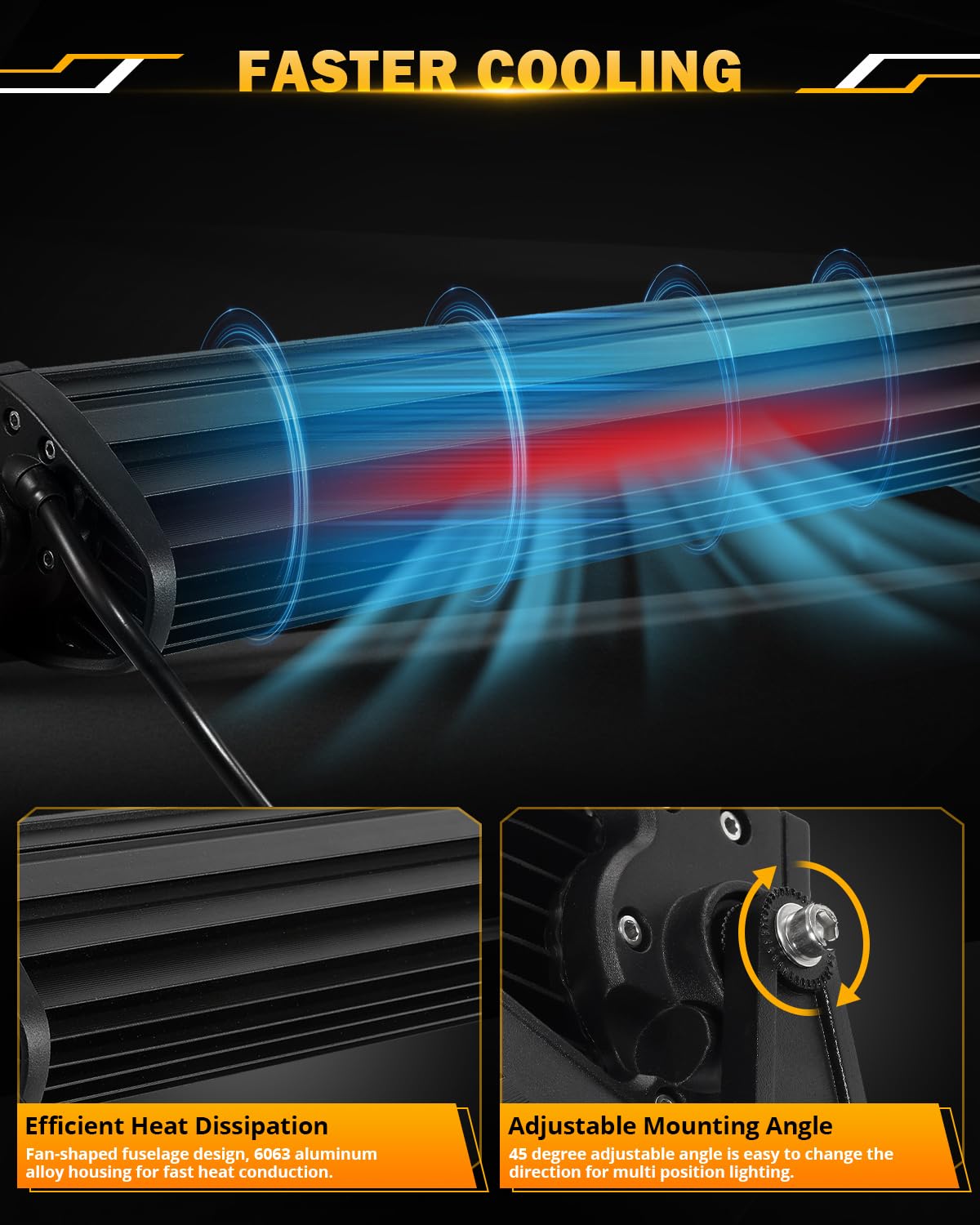 Auxbeam 22 Inch 120W LED Light Bar - 6 Modes (Amber/White Strobe/Fog) with Memory Reset - Spot Flood Combo for Offroad Trucks, Cars & ATVs - Perfect for Night Driving, Work Lighting & Ditch Illumination