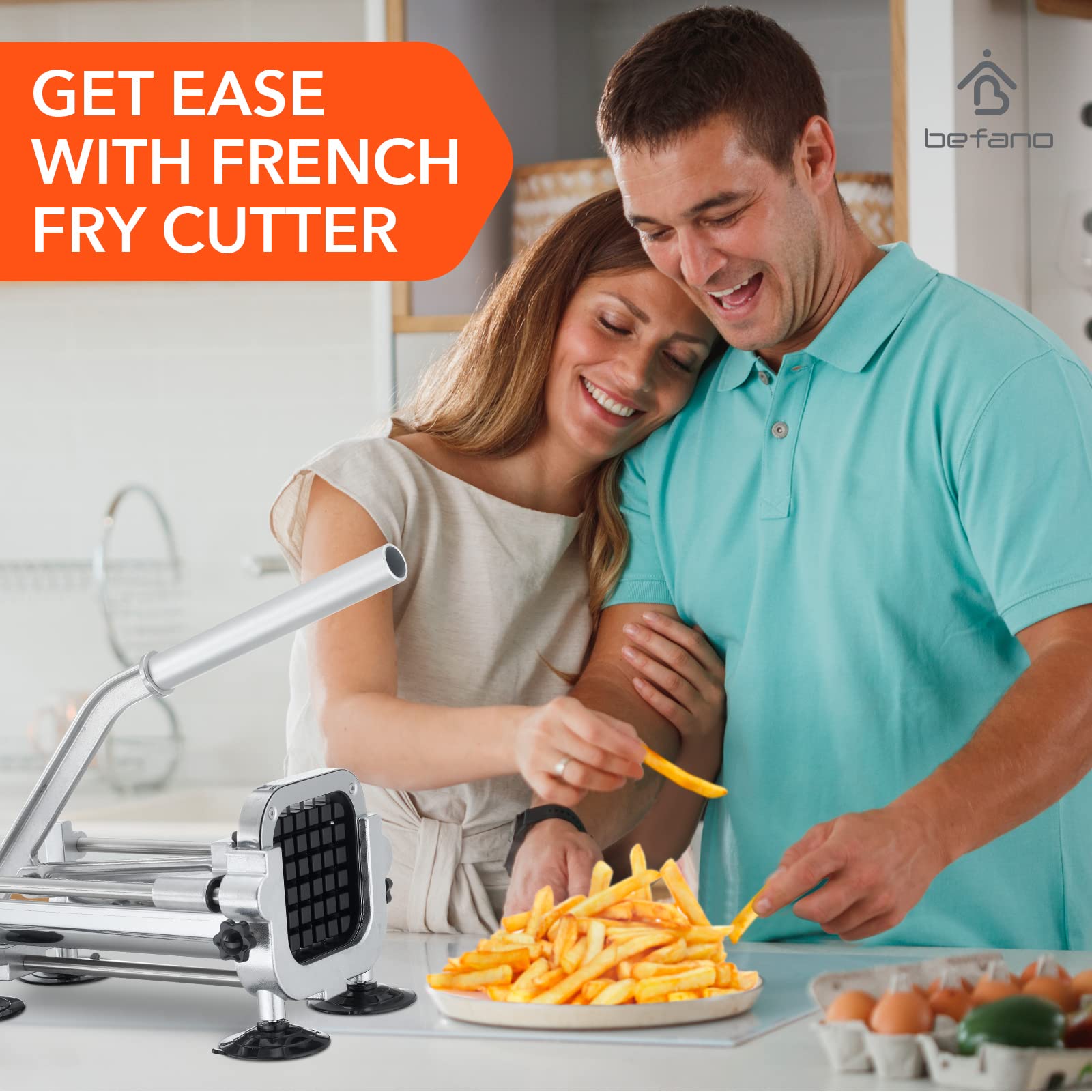 Premium Stainless Steel French Fry Cutter - Dual Blade (1/2