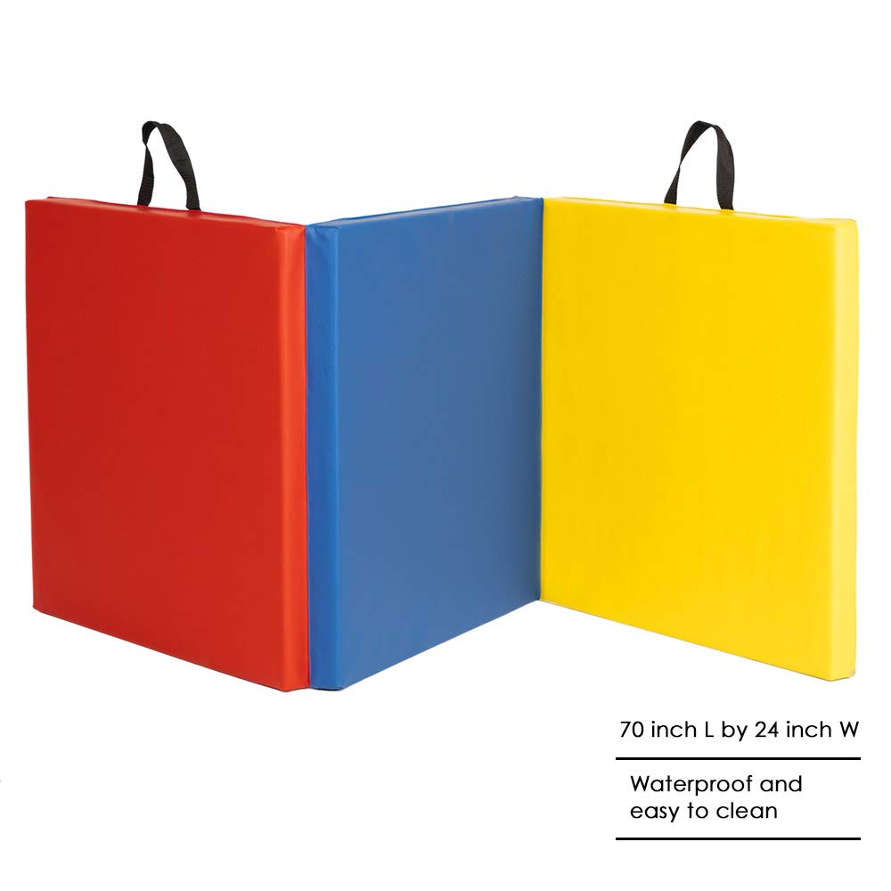 Premium 2-Inch Thick PU Leather Exercise Mat - Best for Yoga, Pilates, Gymnastics & Home Workouts | Non-Slip Folding Gym Mat with Carrying Handles | Ideal for Studios, Gyms & Home Fitness