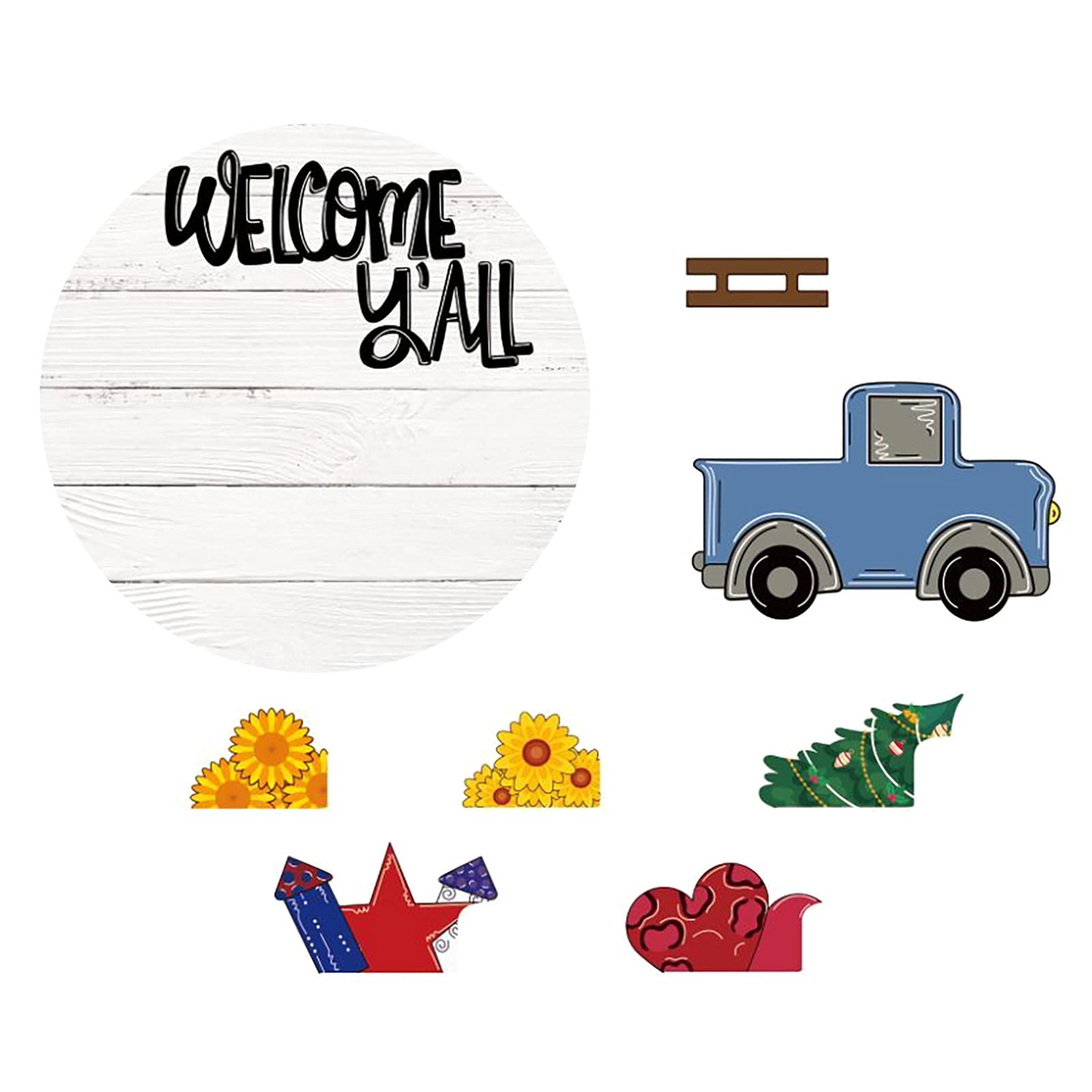 Interchangeable Truck Door Hanger - Rustic Home Decor Wreath for Front Doors, Classrooms & Office Decor | Perfect for Seasonal Decorations & Holiday Gifts