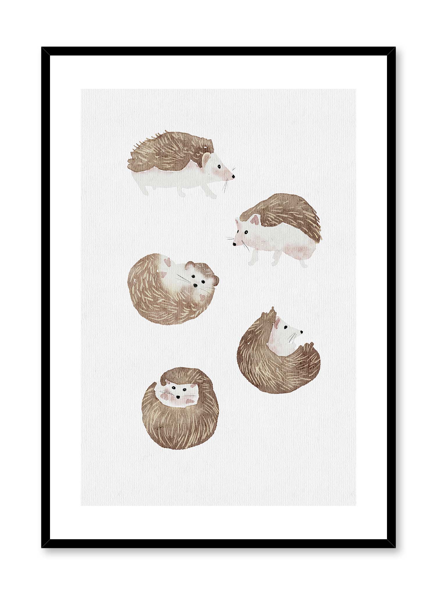 Cute Hedgehog Wall Art Poster - Adorable Animal Decor for Nursery, Kids Room & Office - Perfect Gift for Hedgehog Lovers