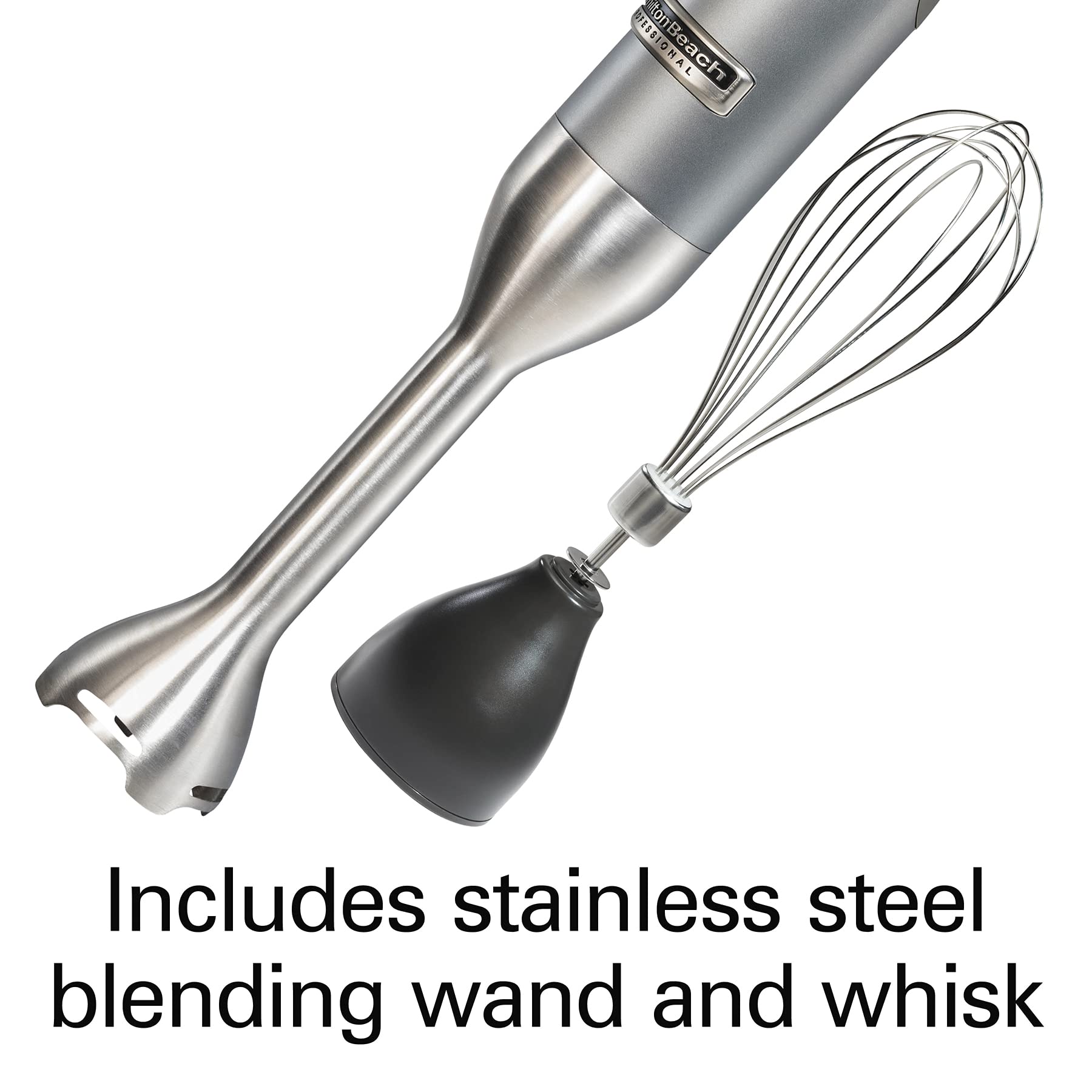 Hamilton Beach Professional 300W Variable Speed Immersion Hand Blender with Whisk Attachment - Stainless Steel Shaft, LED Display - Perfect for Smoothies, Soups & Baking (Model 59750)