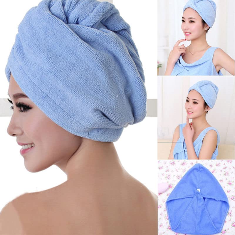 MEENIRA Microfiber Hair Towel Wrap - Super Absorbent Hair Turban for Women with Curly, Long & Thick Hair - Quick Dry Hair Cap for Shower, Salon & Home Use - Pack of 2 Multicolor Hair Covers