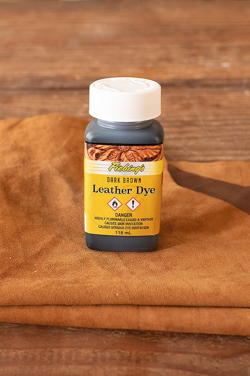 Fiebing's Leather Dye - 4 oz (118ml) Dark Brown for Leather Craft, Shoes, Bags & DIY Projects | Professional Quality Leather Stain & Colorant
