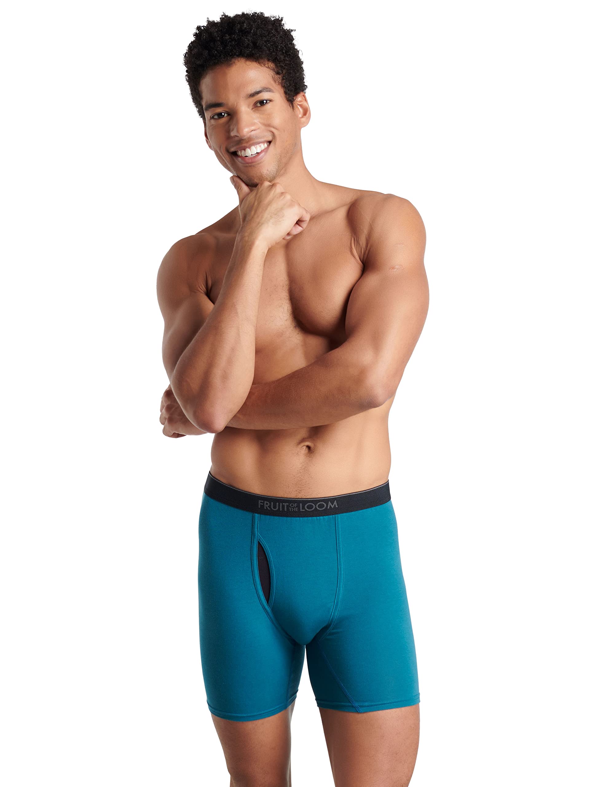 Fruit of the Loom Men's Cotton Stretch Boxer Briefs - Soft Breathable Underwear for All-Day Comfort - Perfect for Workout, Travel & Everyday Wear