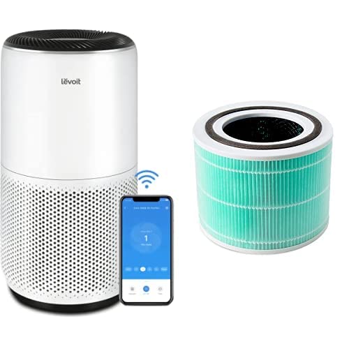 LEVOIT Core 300-RF-TX Replacement Air Purifier Filter - True HEPA, Activated Carbon for Home, Large Rooms - 3-in-1 Toxin Absorber (1 Pack, Green) | Perfect for Allergies, Pet Dander & Smoke Removal