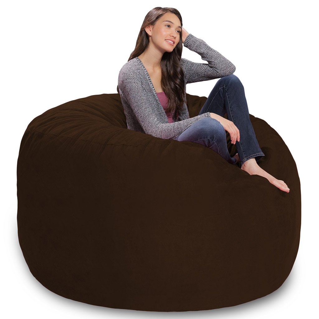 Premium Memory Foam Bean Bag Chair - Ultra Soft Chocolate Micro Suede Cover - Perfect for Gaming, Lounging & Dorm Room Decor