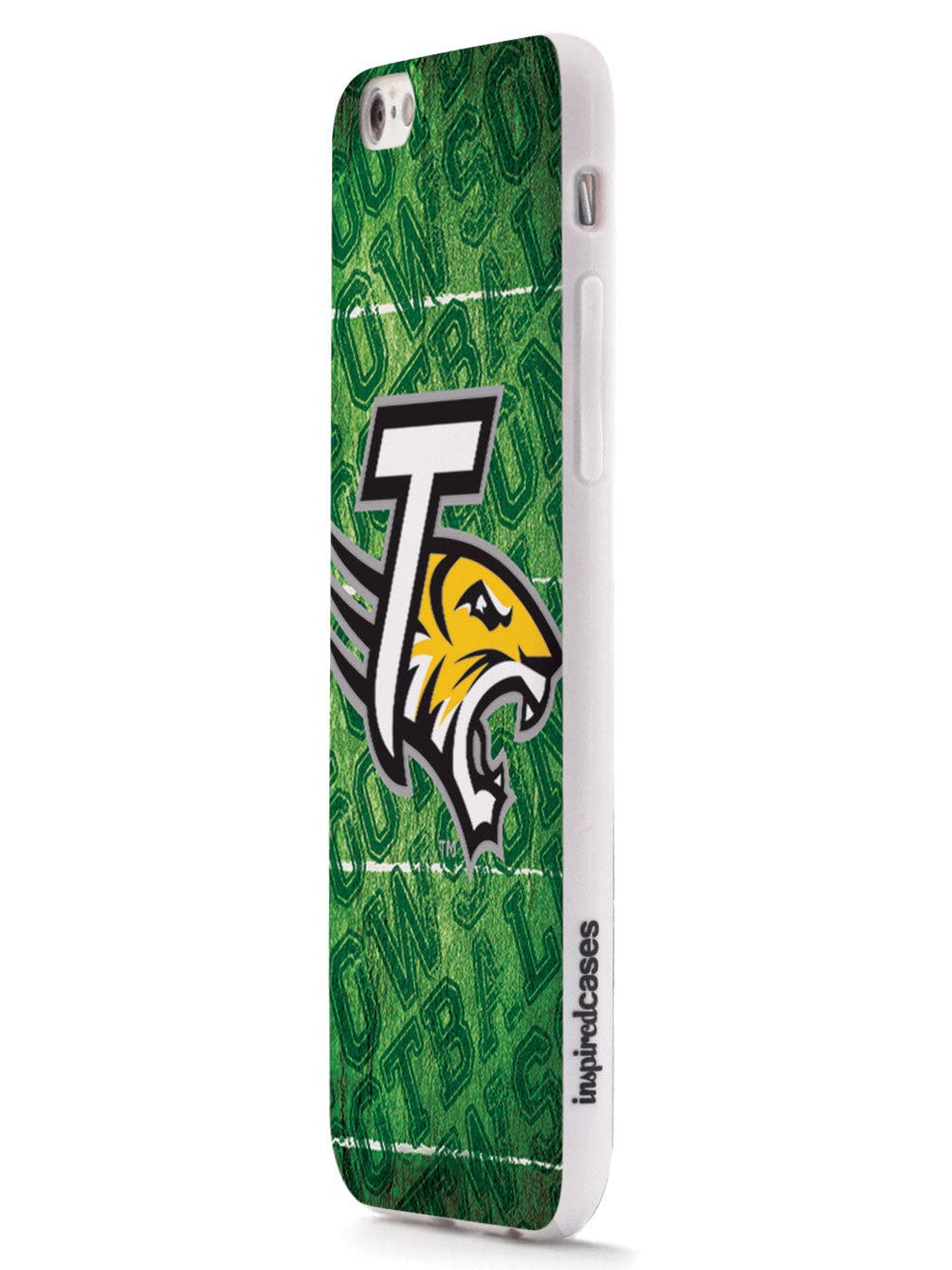 3D Textured iPhone 15 Pro Max Case - Shockproof Rubber Bumper Cover - Protective Phone Case for Apple iPhone 15 Pro Max - Towson University Tigers Football Design - Perfect for Sports Fans and School Spirit