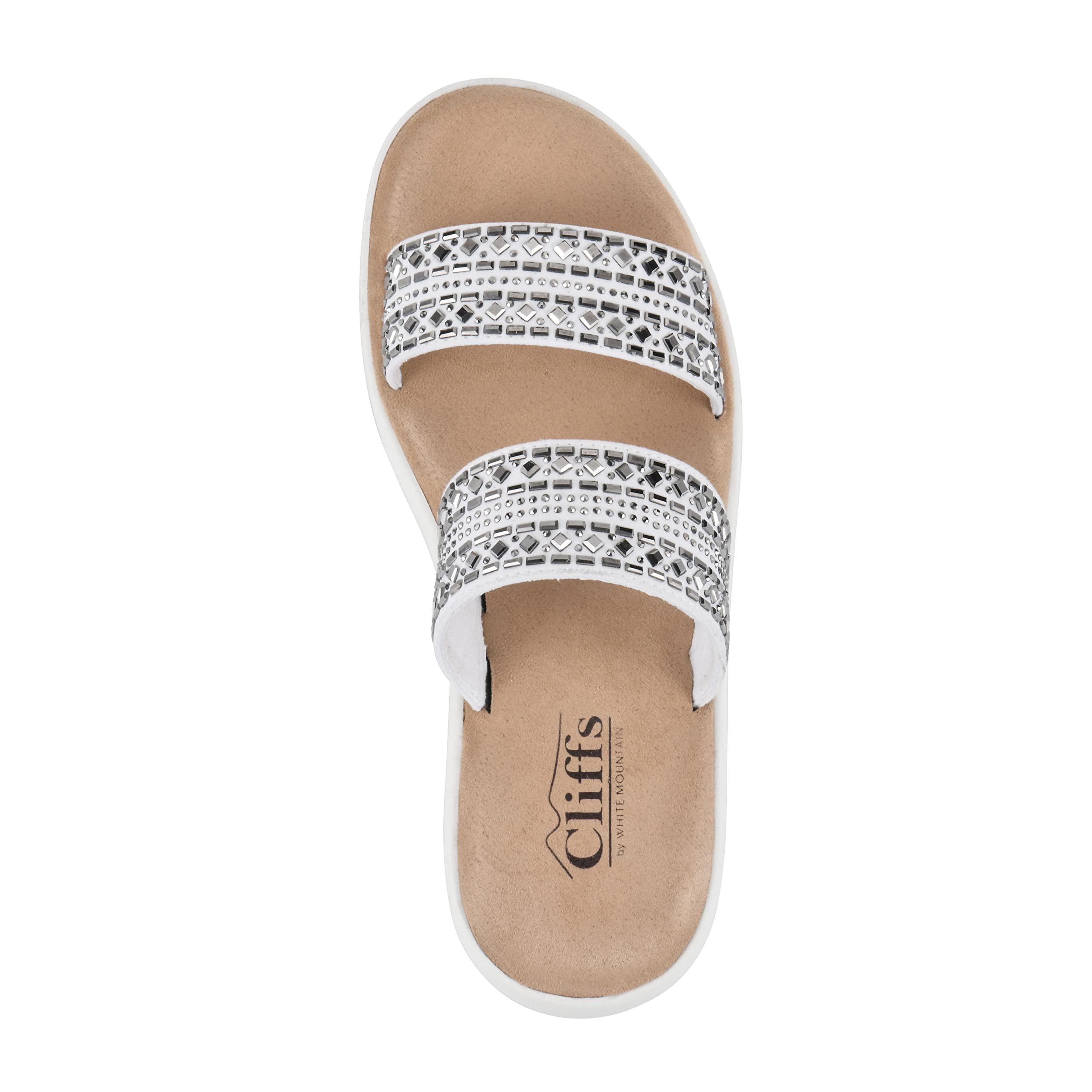 White Mountain Mucho Women's Slide Sandals - Comfortable Summer Beach Shoes