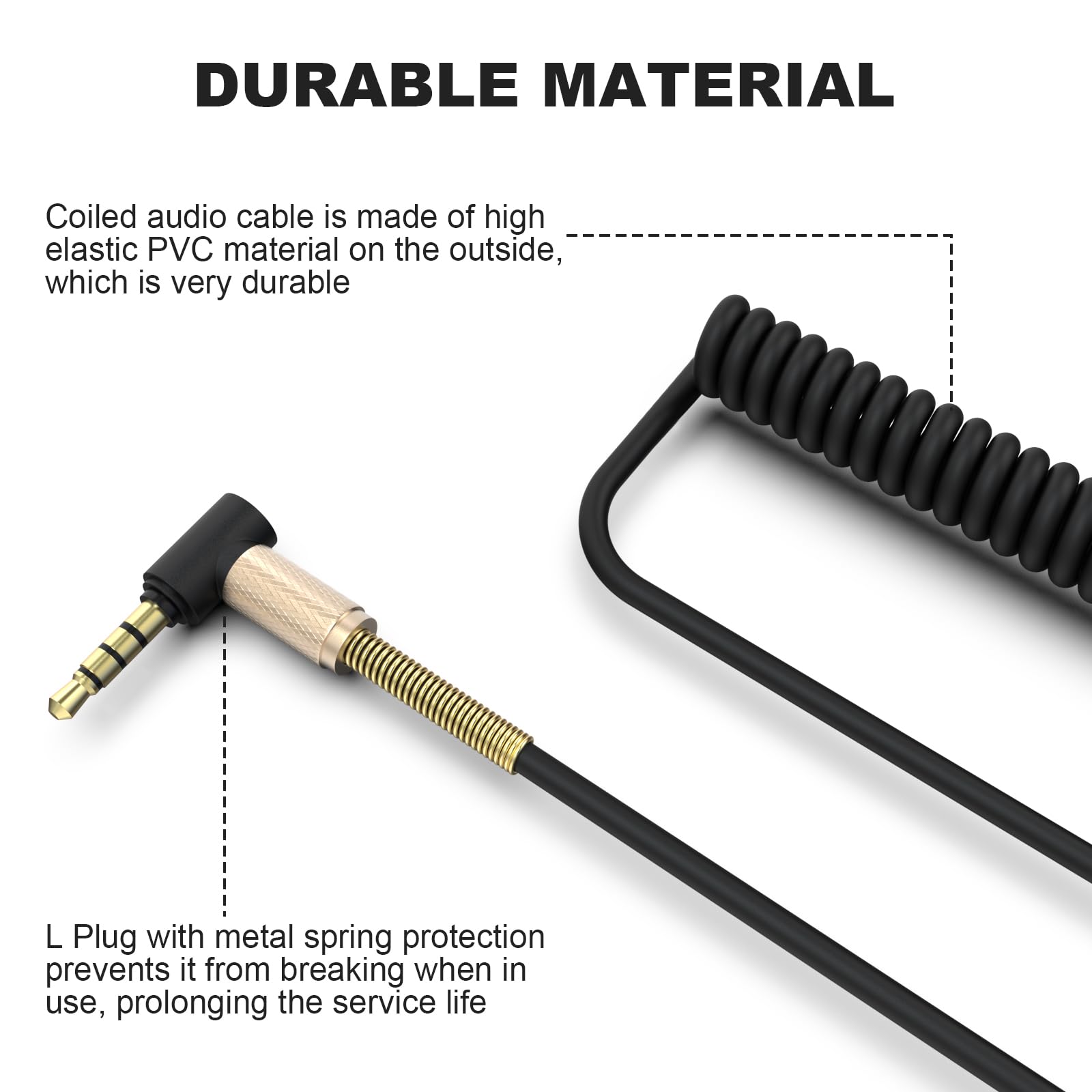 Premium 3.5mm Audio Cable with Mic - Compatible with Marshall Major II, III, IV, V & Monitor II ANC Headphones (5-7.5ft) - Perfect for Gaming, Music, and Conference Calls