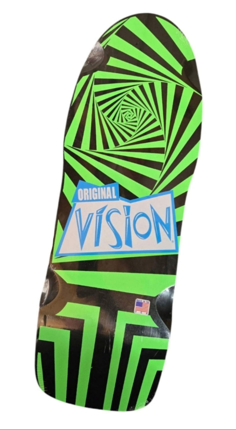 Original Vision Gator Reissue Skateboard Deck - Green & Black Design | Perfect for Street Skating & Skatepark Tricks
