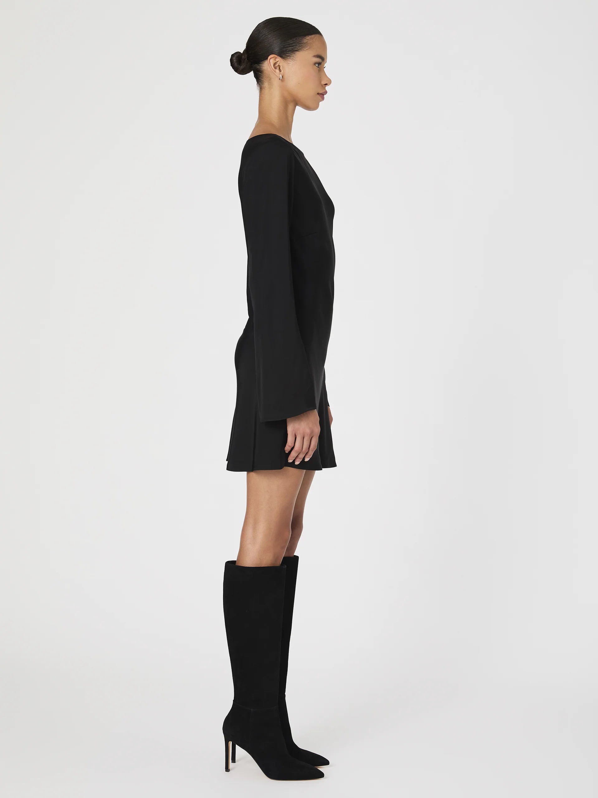 Ennis Satin Long Sleeve Mini Dress for Women - Elegant Party & Evening Wear - Perfect for Cocktail Dresses, Night Out, and Special Occasions