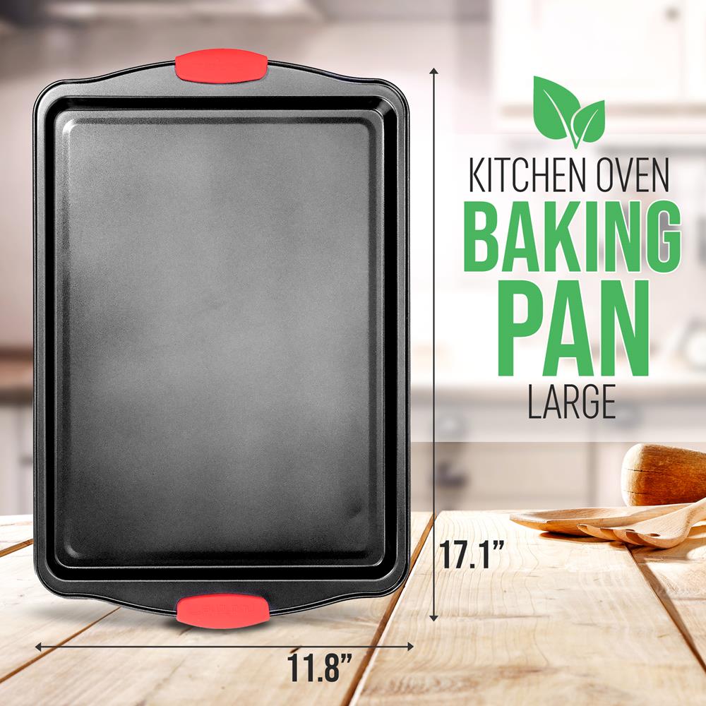 Premium Non-Stick Large Cookie Sheet - 18x13 Inch Baking Pan for Cookies, Pizza & Roasting - Heavy Duty Commercial Grade Cookie Tray for Home & Restaurant Use - Perfect for Baking, Meal Prep & Party Serving