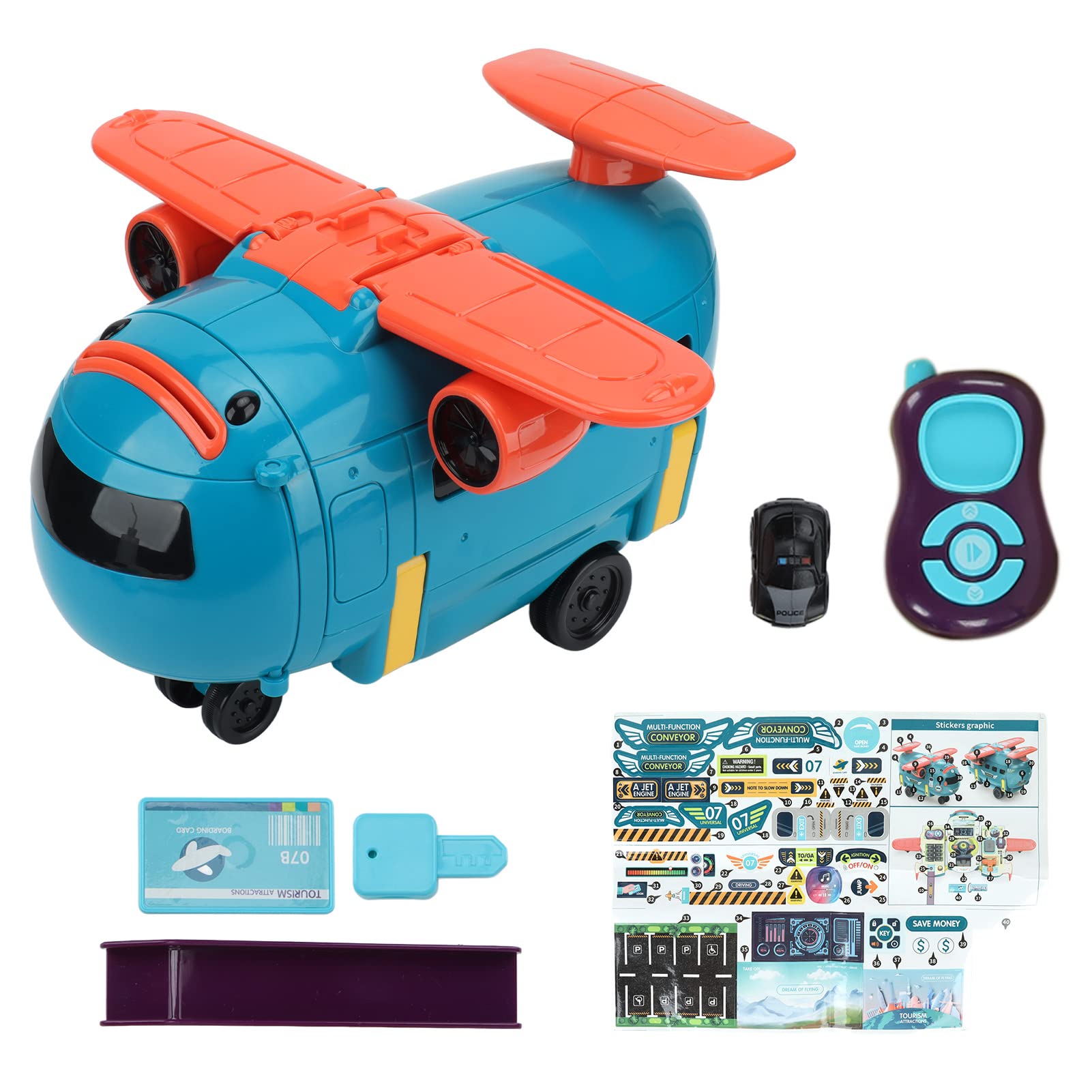 BNineteenteam 3-in-1 Airplane Toy Set - Cartoon Transformable Simulation Aircraft for Kids - Perfect for Pretend Play, Birthday Gifts & STEM Learning