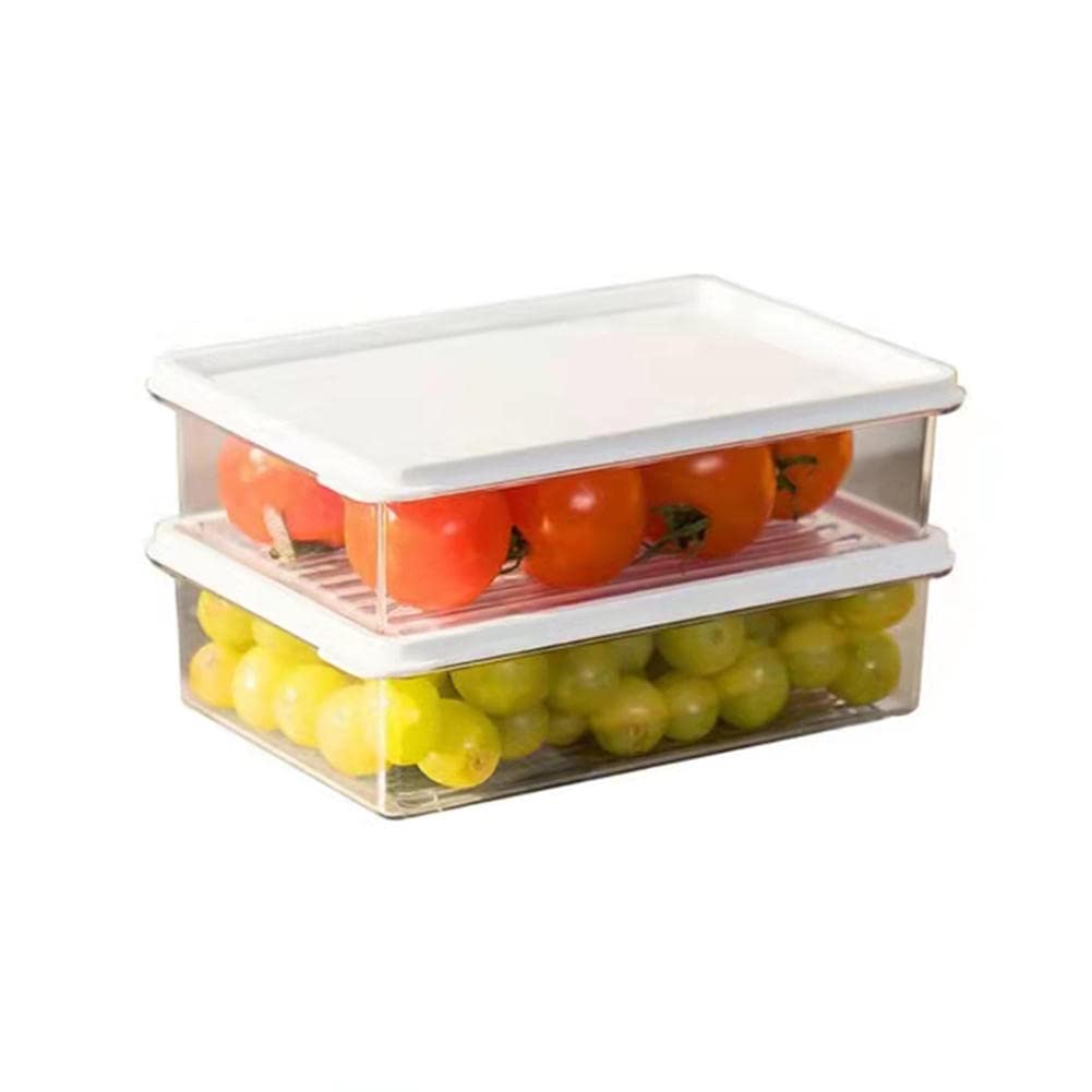 JINYISI Stackable Fridge Organizer Bins with Lids - Food Storage Containers for Refrigerator, Perfect for Organizing Fruits, Vegetables & Drinks - Ideal for Kitchen, Pantry & Meal Prep Organization