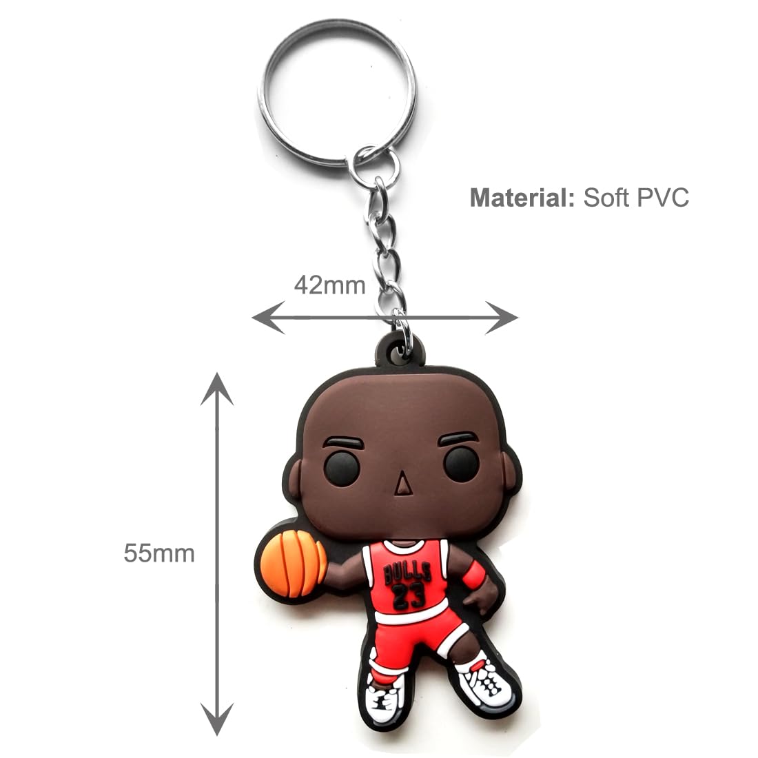 Michael Jordan Basketball Keychain - Mini Sports Retro Key Ring for Fans - Perfect for Keys, Backpacks, and Basketball Enthusiast Gifts