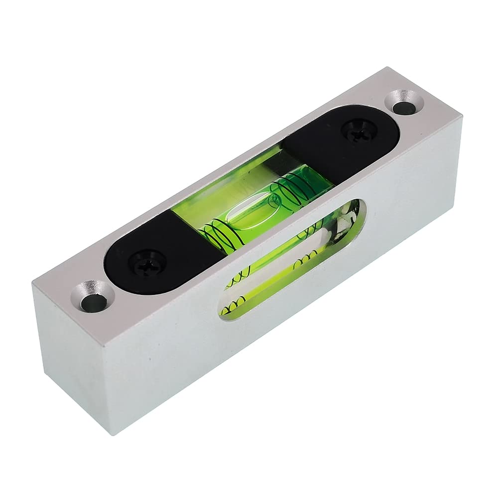 High Precision Metal Adjustable Strip Level with Magnetic Base - Green Rectangular Bubble Level for Woodworking, Construction, and DIY Projects