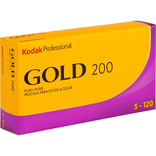 Kodak Professional Gold 200 Color Negative Film 120 Roll Film 5 Pack - Perfect for Medium Format Photography, Portraits & Landscape Shots