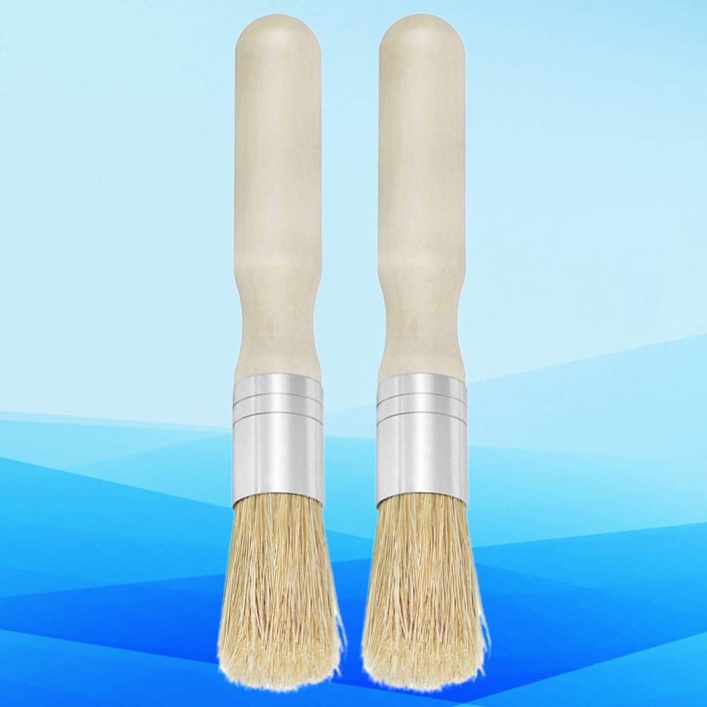 EXCEART 2-Pack Natural Hair Paint Brushes for Oil, Acrylic & Varnish - Professional Artist & DIY Painting Tools - Perfect for Canvas, Wood, Furniture & Annie Sloan Chalk Paint Projects