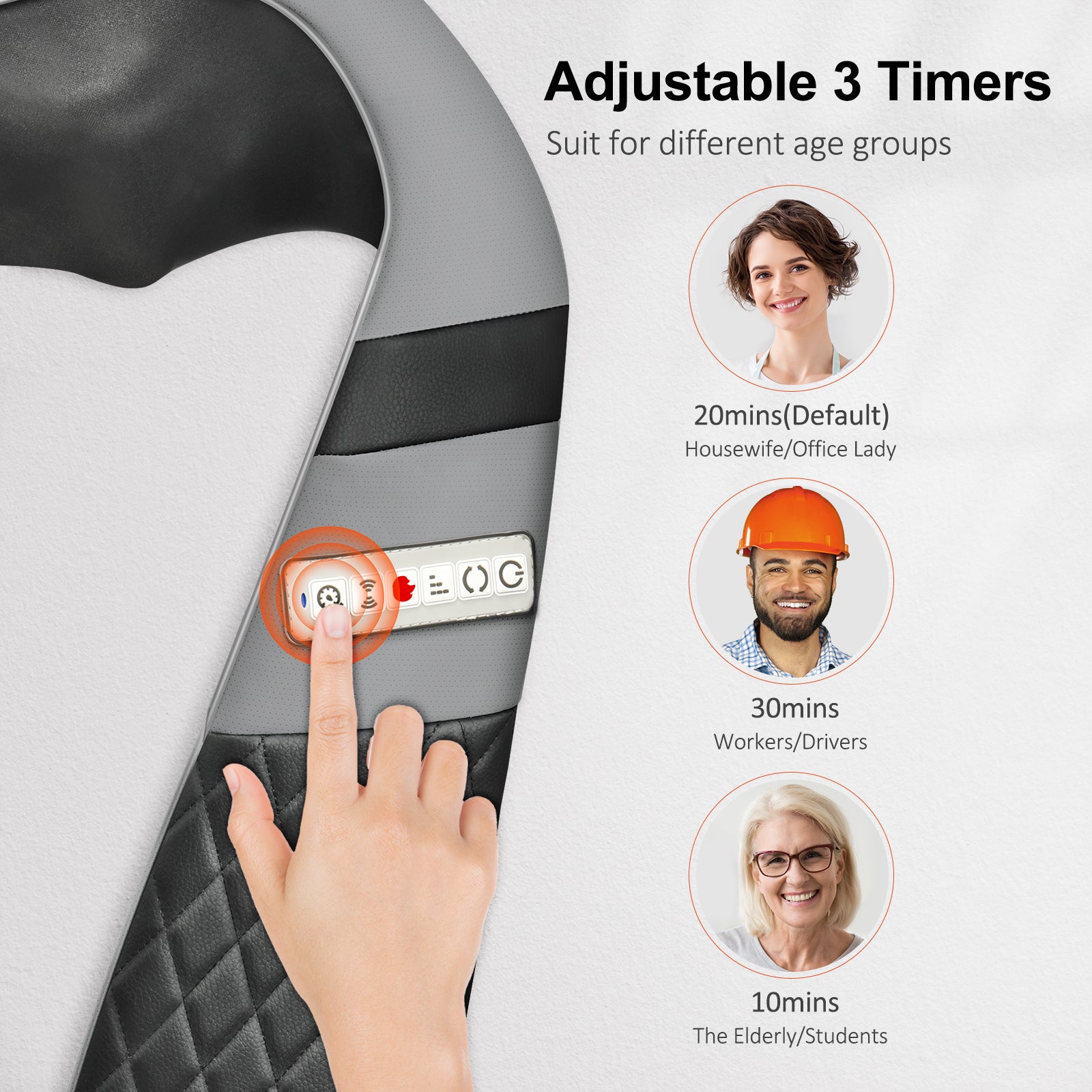 117BH Cordless Shoulder Massager - Rechargeable Deep Tissue Massage for Neck & Back Pain Relief - Perfect for Home, Office & Travel Use (US & Canada Only)