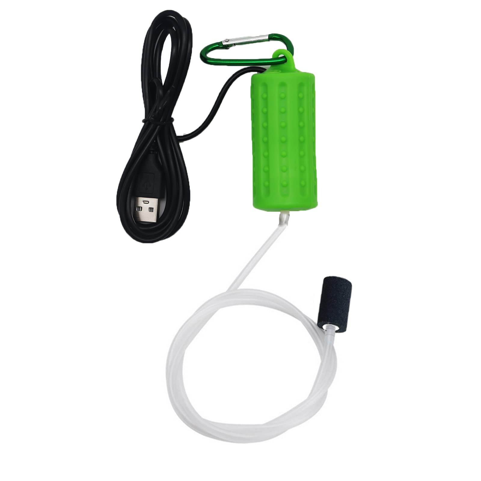 Mini USB Aquarium Air Pump - Ultra Silent Portable Oxygen Aerator for Fish Tanks with Air Stone & Silicone Tube (1W) - Perfect for Small Aquariums, Betta Fish Bowls & Desktop Fish Tanks