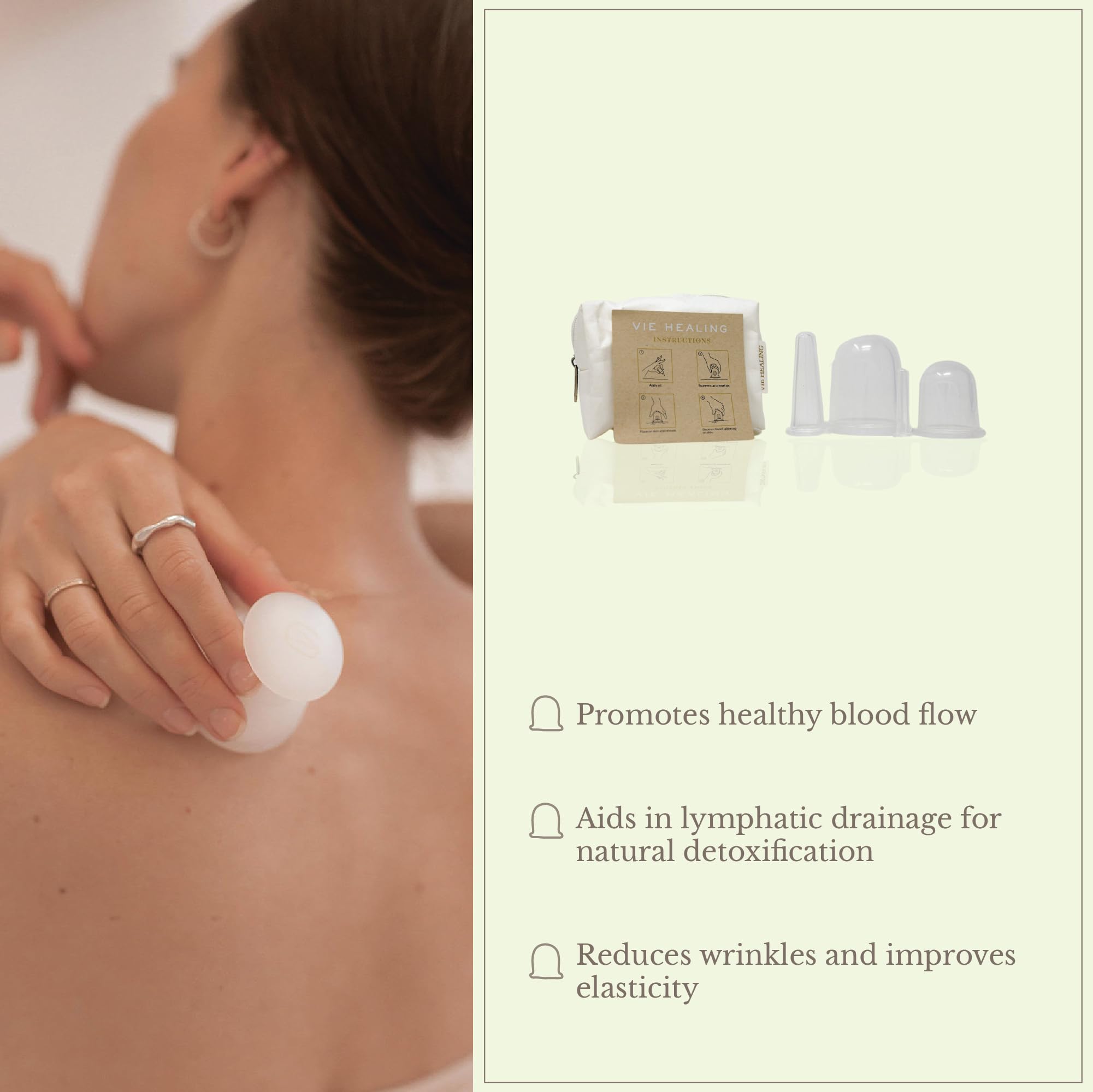 Premium Silicone Facial & Body Cupping Set - 4 Piece Therapy Cups for Improved Circulation, Wrinkle Reduction & Pain Relief - At-Home Spa Treatment for Glowing Skin & Muscle Relaxation - Perfect for Self-Care & Professional Use