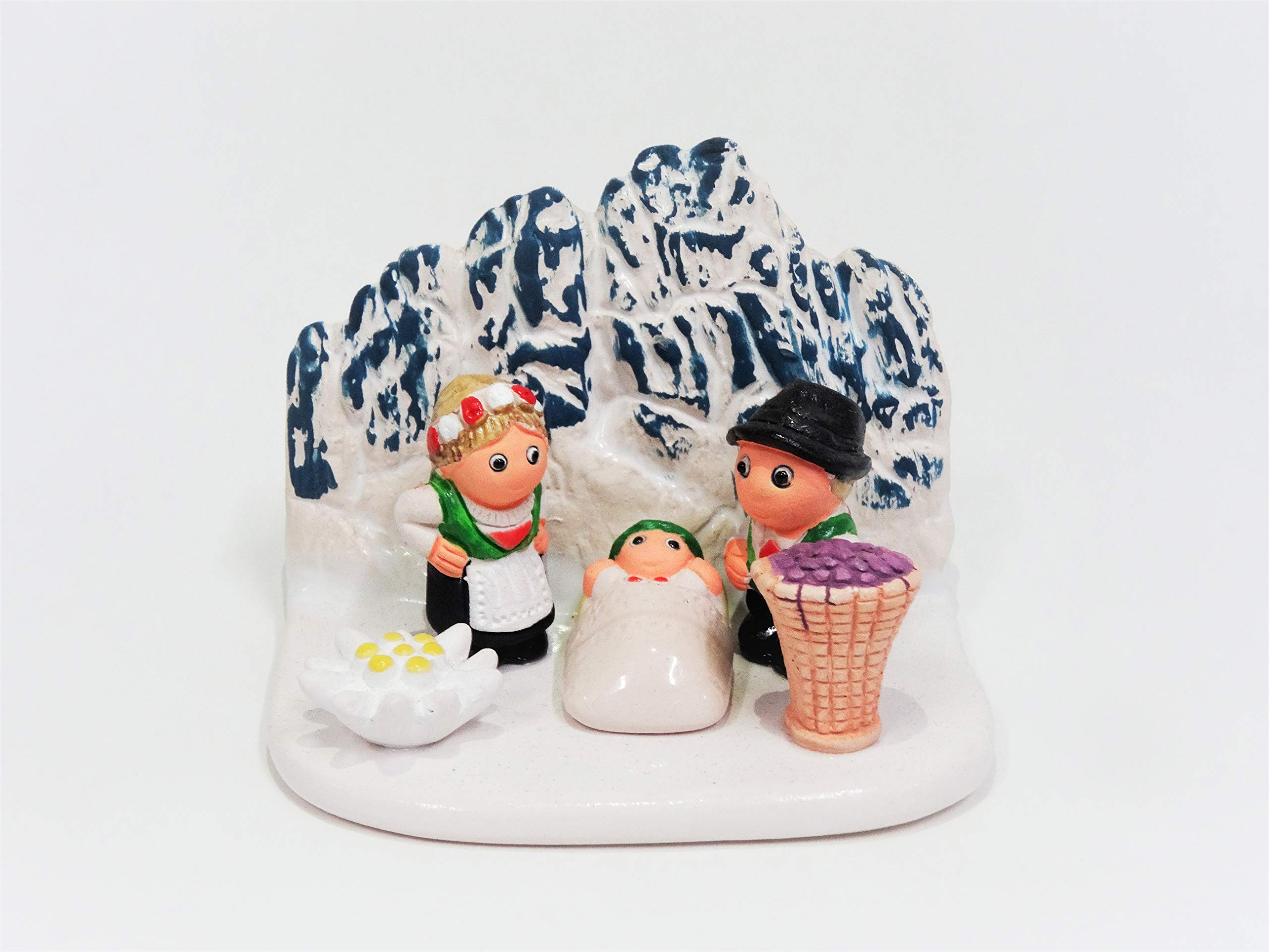 Handmade Austrian Nativity Scene - Clay Christmas Crib - 3.1