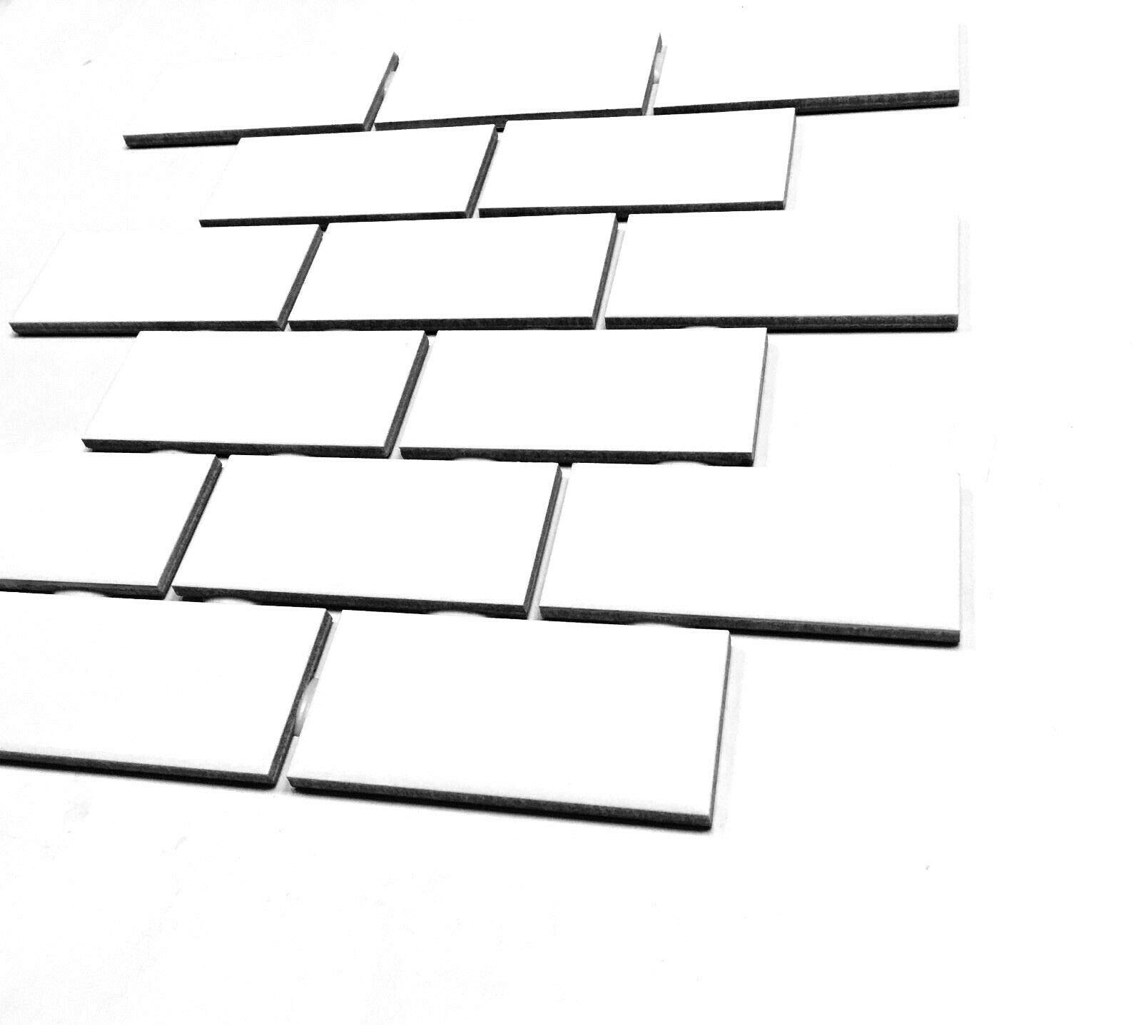 2x4 Inch White Glossy Ceramic Subway Tile - 10 Pack for Kitchen Backsplash, Bathroom Wall, Shower Surround - Easy to Clean & Waterproof