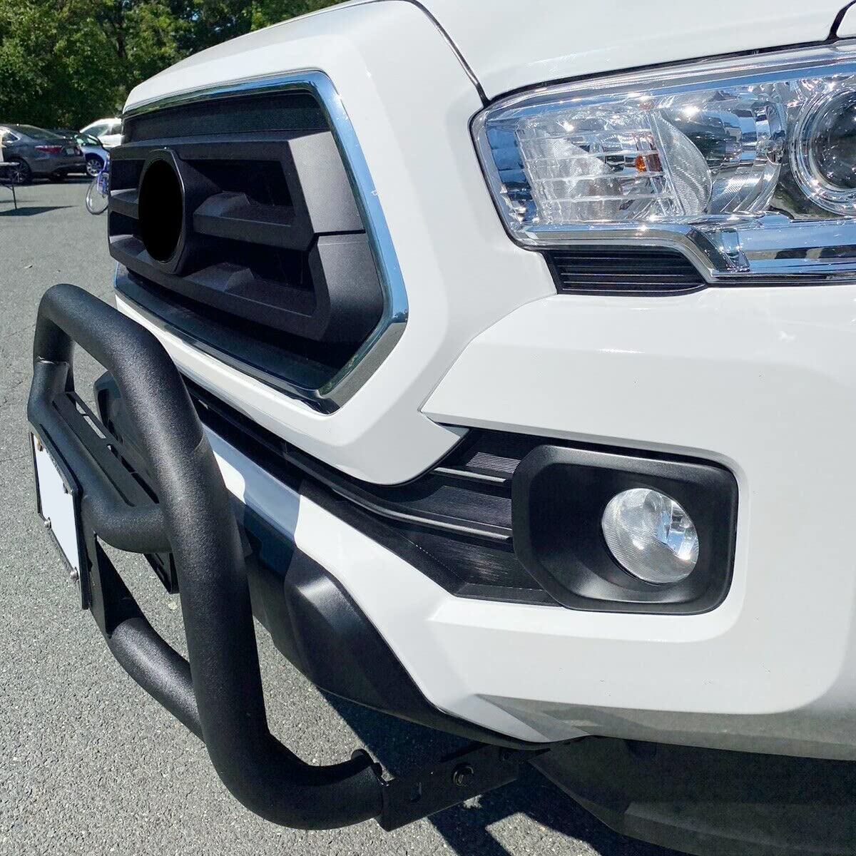 ECOTRIC Heavy Duty Front Bull Bar for 2005-2023 Toyota Tacoma - Black Textured Powder Coated Steel Bumper Brush Guard | Off-Road Protection & Enhanced Truck Styling