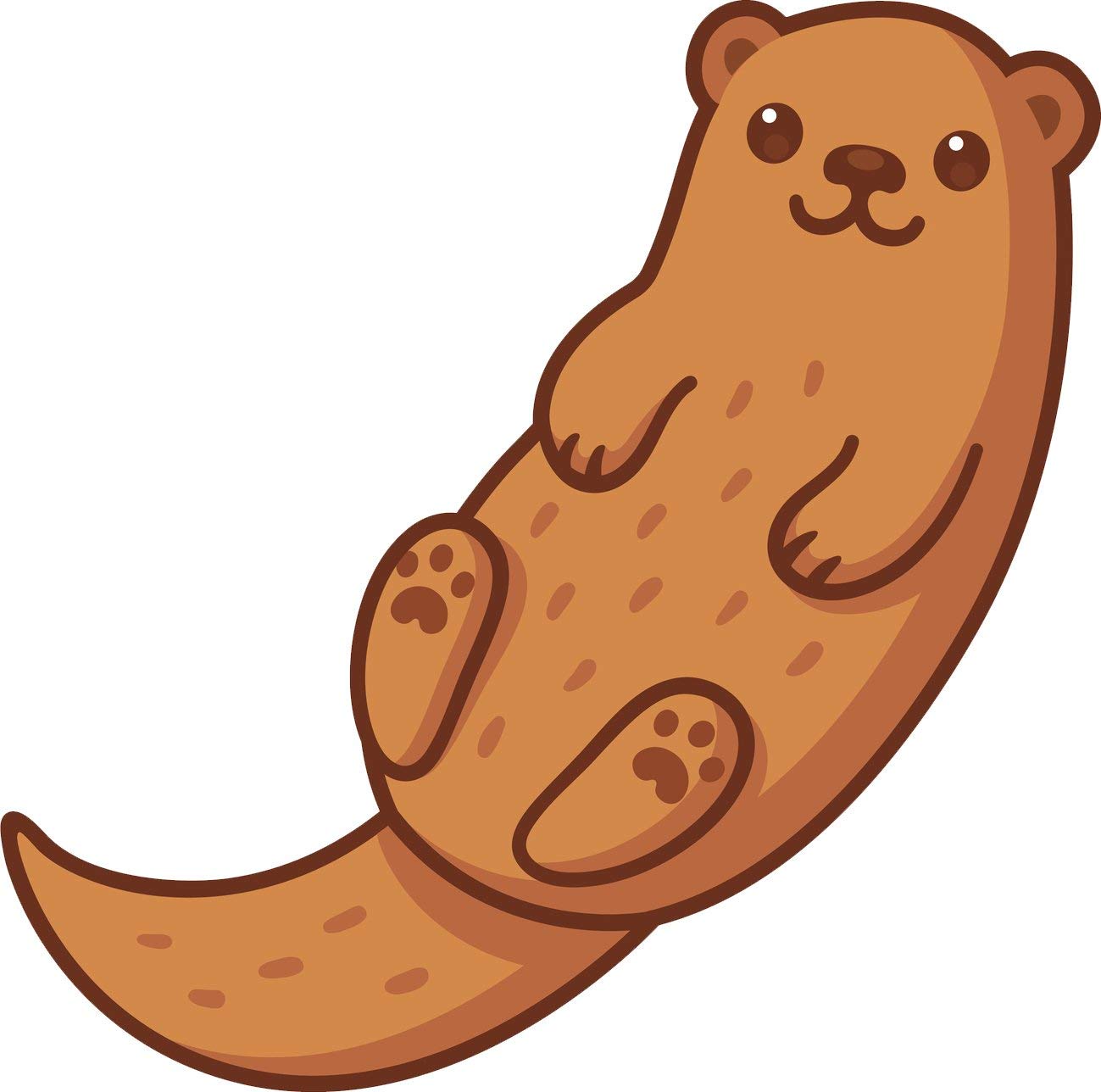 EW Designs Happy Sweet Kindergarten Otter Cartoon Vinyl Magnet Bumper Sticker (4