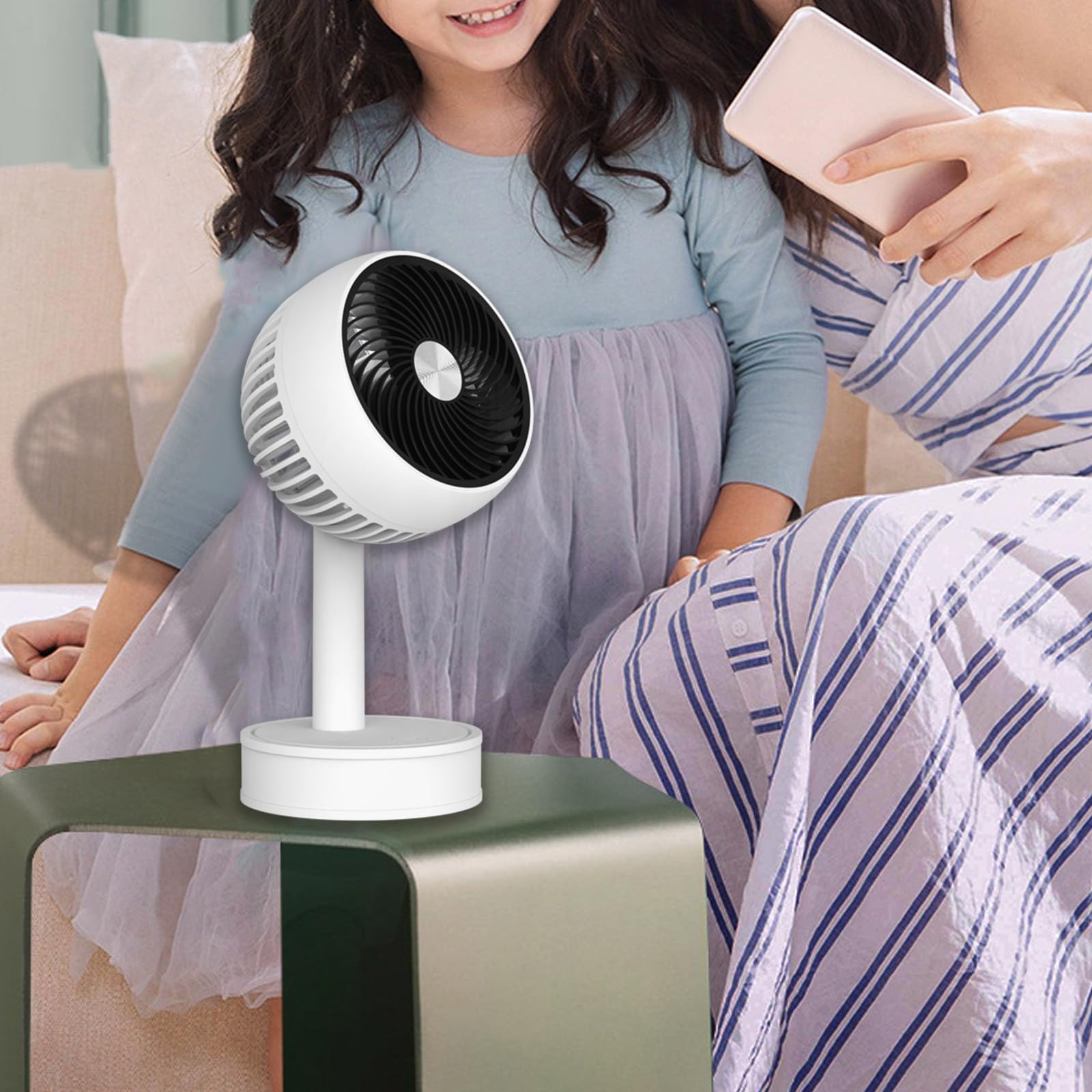 3-Speed USB Portable Cooling Fan - Quiet Electric Desktop Air Cooler for Bedroom, Office & Personal Use | Mini Air Conditioner for Home, Travel & Workspace