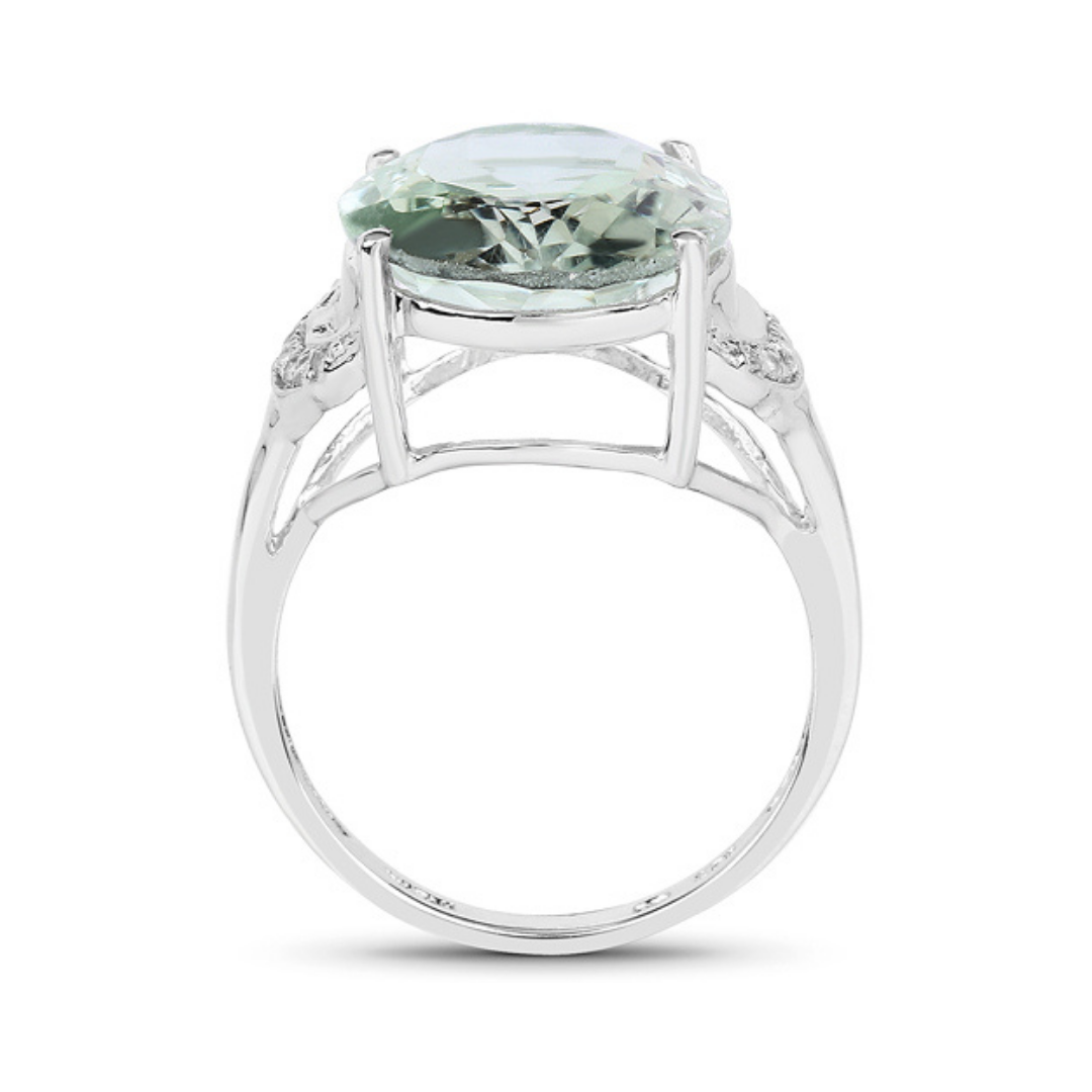 Authentic Green Amethyst Silver Ring for Women - Elegant Gemstone Jewelry Gift for Birthday, Anniversary & Special Occasions
