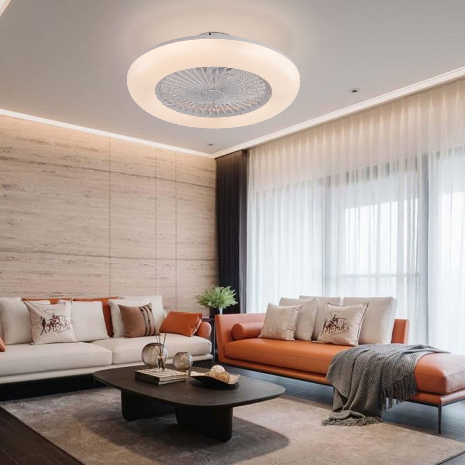 Modern Ceiling Fan with Light - Remote Control, 3 Speed Settings, 3 Color Temperatures - Perfect for Bedroom, Living Room & Dining Room