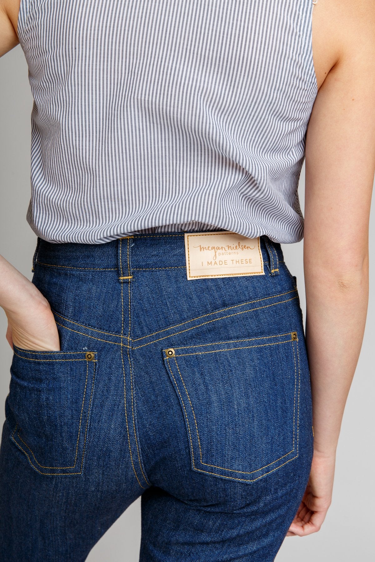 Megan Nielsen Dawn Jeans - High Waist Stretch Denim Pants for Women | Perfect for Casual Wear, Office & Everyday Outfits