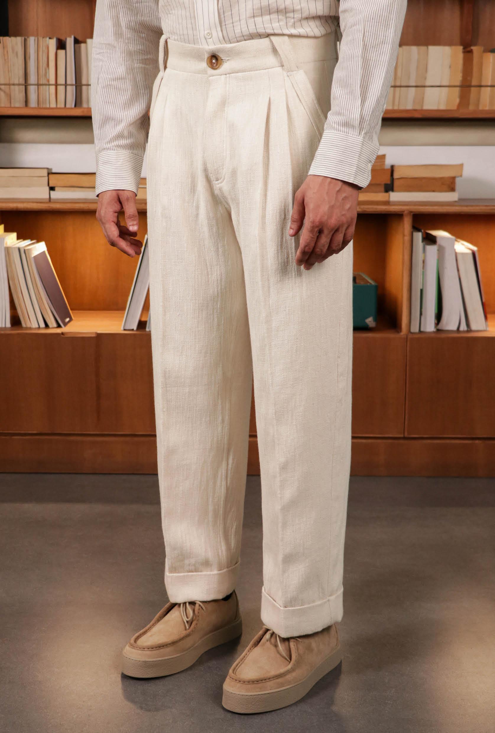 Russell Khadi Trousers for Men - Comfortable Cotton Pants for Casual Wear & Office | Perfect for Summer & Travel