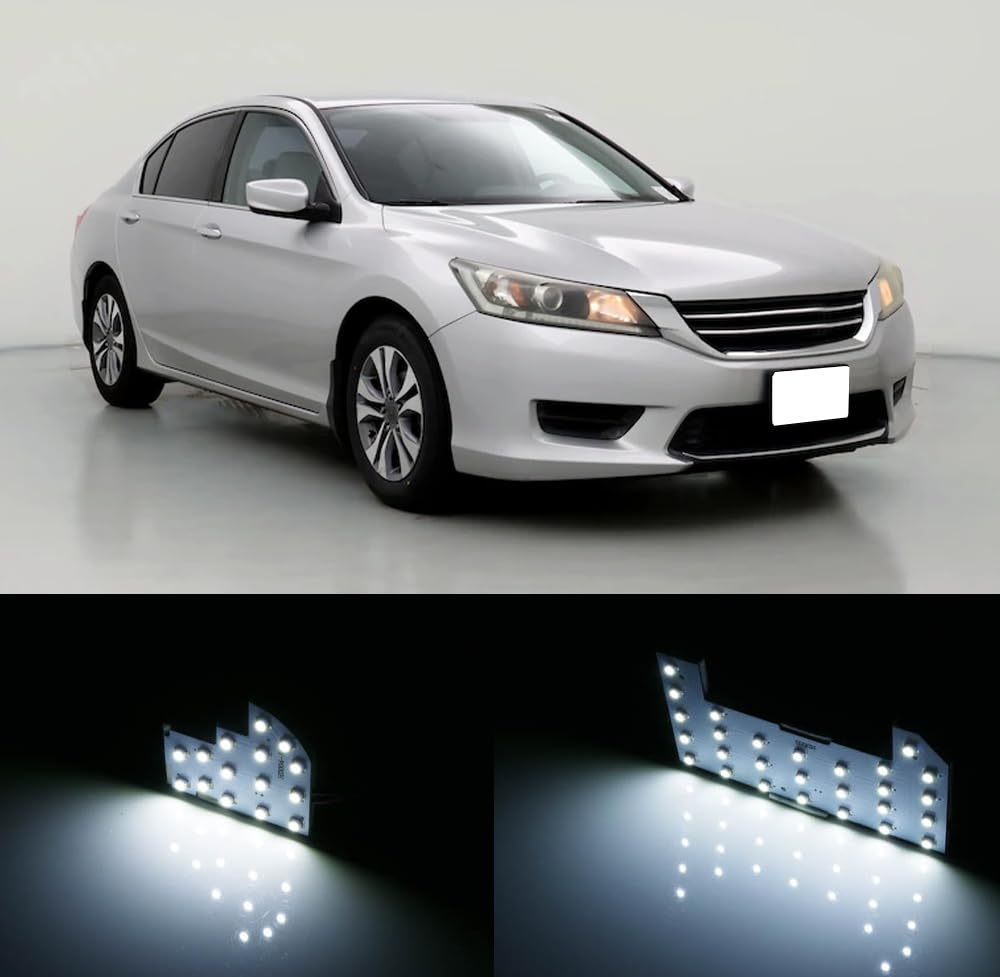 iJDMTOY Ultra Bright Xenon White LED Panel Lights - 3 PCS 57-SMD Interior Lights Kit for Honda Accord, Civic, CR-V, Insight & Acura TSX | Perfect for Night Driving & Car Interior Upgrade