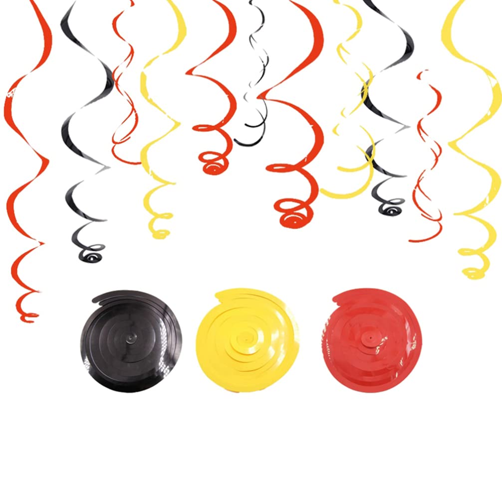 ABOOFAN 50-Pack Foil Swirl Hanging Decorations - Colorful Party Streamers for Wedding, Birthday, Baby Shower & Holiday Celebrations - Firefighter Theme Ceiling Decor - Perfect for Indoor Party Decorations & Event Backdrops