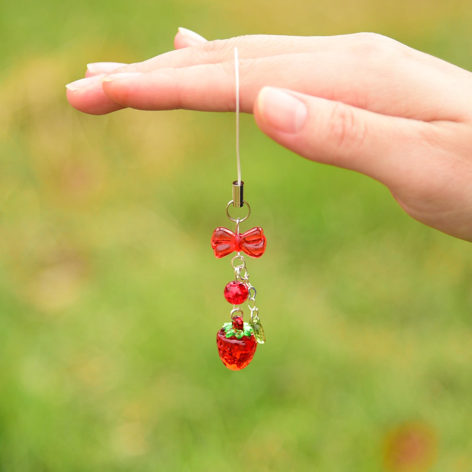 Y2K Aesthetic Strawberry Cherry Phone Charm - Cute Kpop Accessory for Phone, Bag, Keychain, Airpods & Camera Decor | Perfect for Kawaii Style & Gift Giving