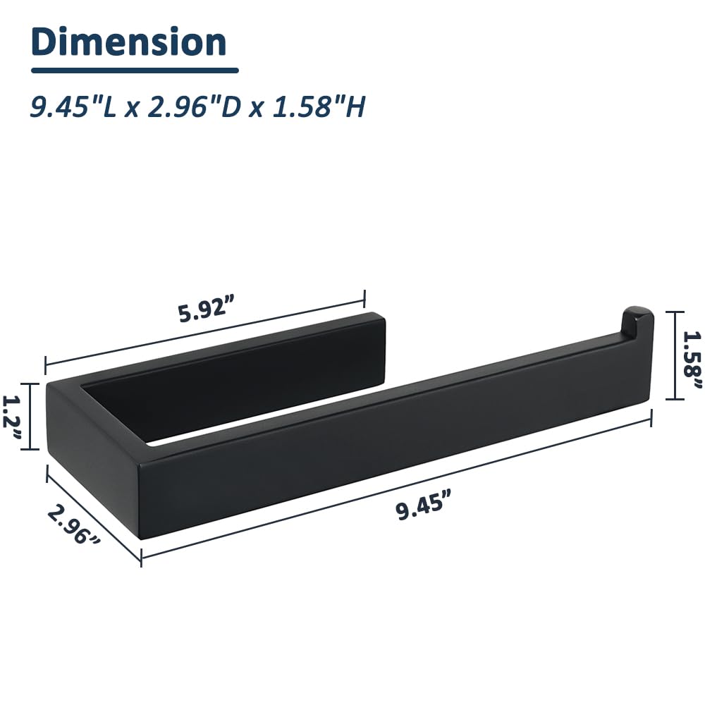 Matte Black Towel Bar 10 Inch - SUS304 Stainless Steel Wall Mounted Hand Towel Holder & Ring for Kitchen, Bathroom, Toilet - Rustproof & Durable (GKN2212-B) - Perfect for Modern Homes, Apartments & Hotels
