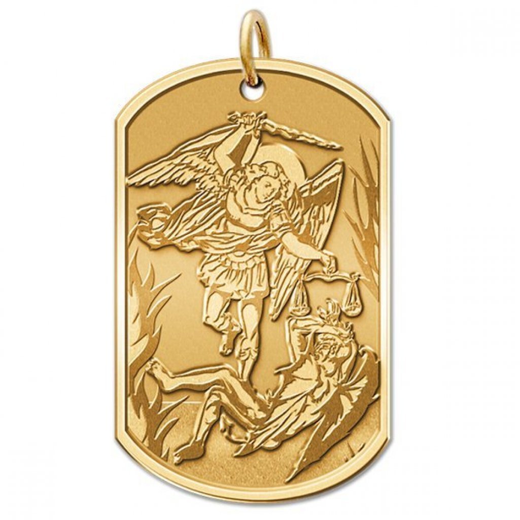 Saint Michael Double-Sided Air Force Dog Tag Religious Medal - PicturesOnGold.com - Perfect for Military Service, Gifts & Spiritual Protection
