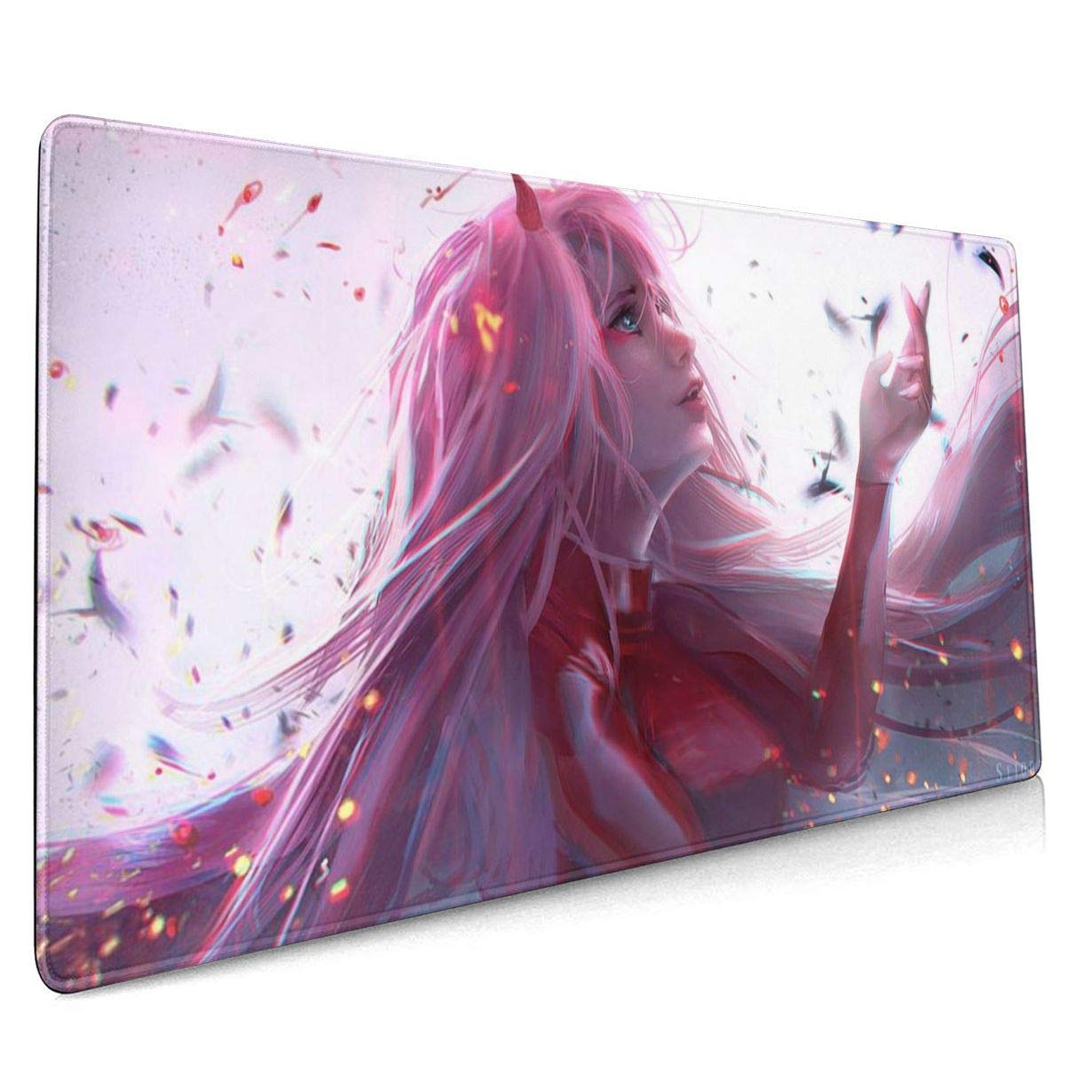 Darling in the Franxx Anime Mouse Pad - 15.8x35.5 Inch Large Non-Slip Rubber Gaming Mouse Mat with 002 Waifu Design - Perfect for PC Gaming, Office Work & Anime Decor