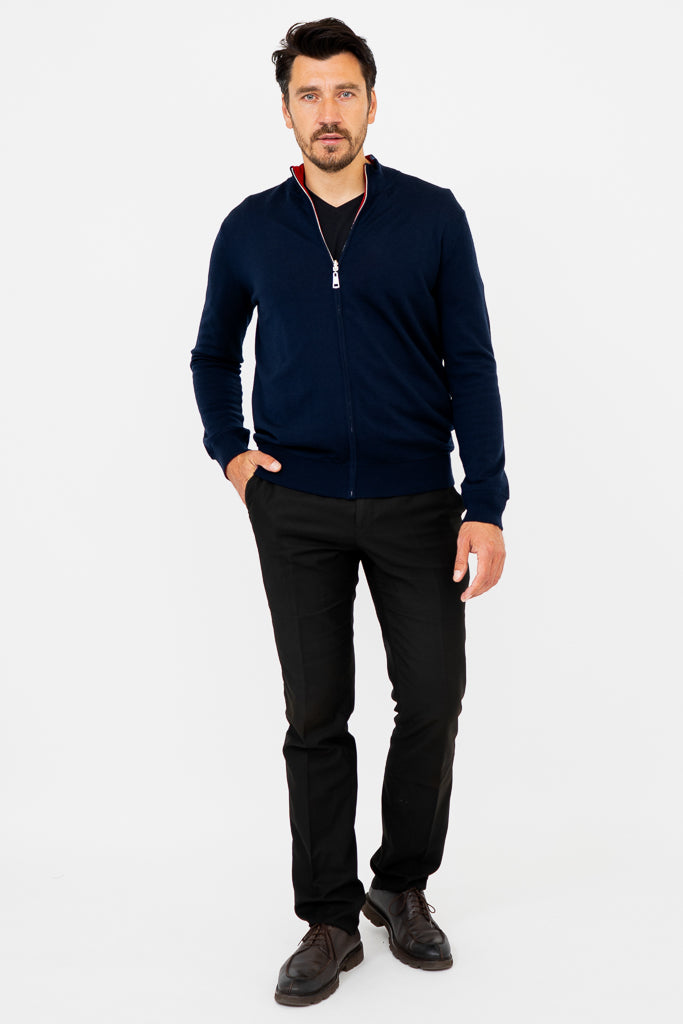 Premium Merino Wool Joey Sweater in Navy Blue - Soft & Warm Winter Pullover for Men & Women - Perfect for Office, Travel & Casual Outings