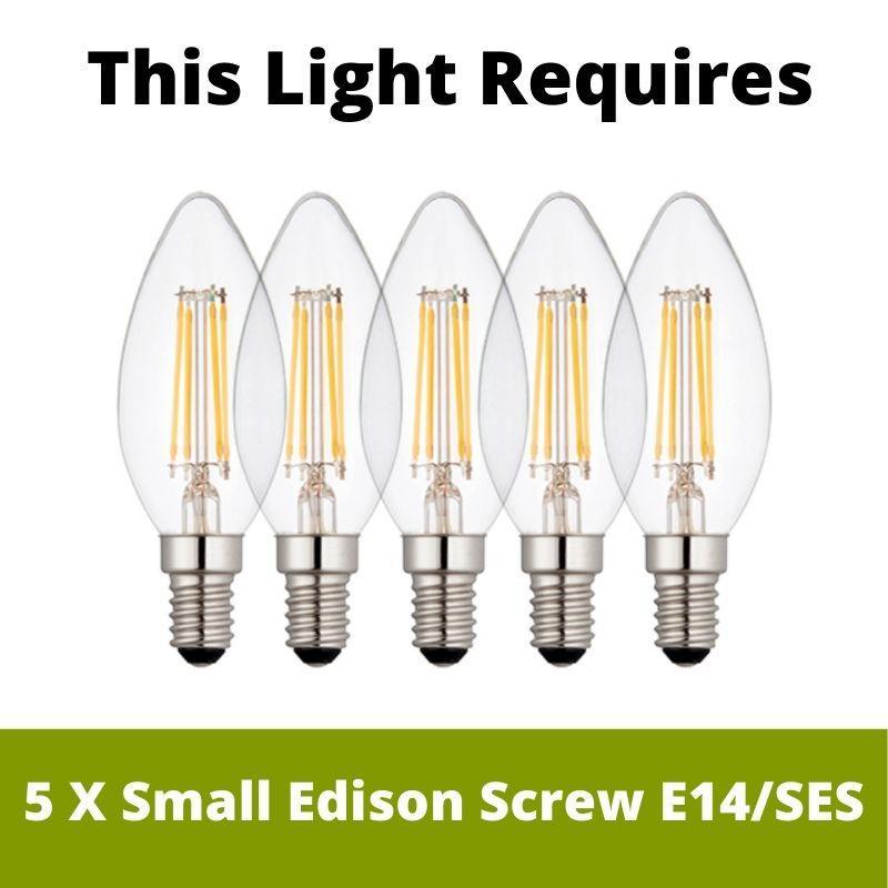 Clarissa 5-Light Chrome Flush Mount Ceiling Light with Crystal Prism Drops - Elegant Lighting for Bedroom, Living Room & Dining Room