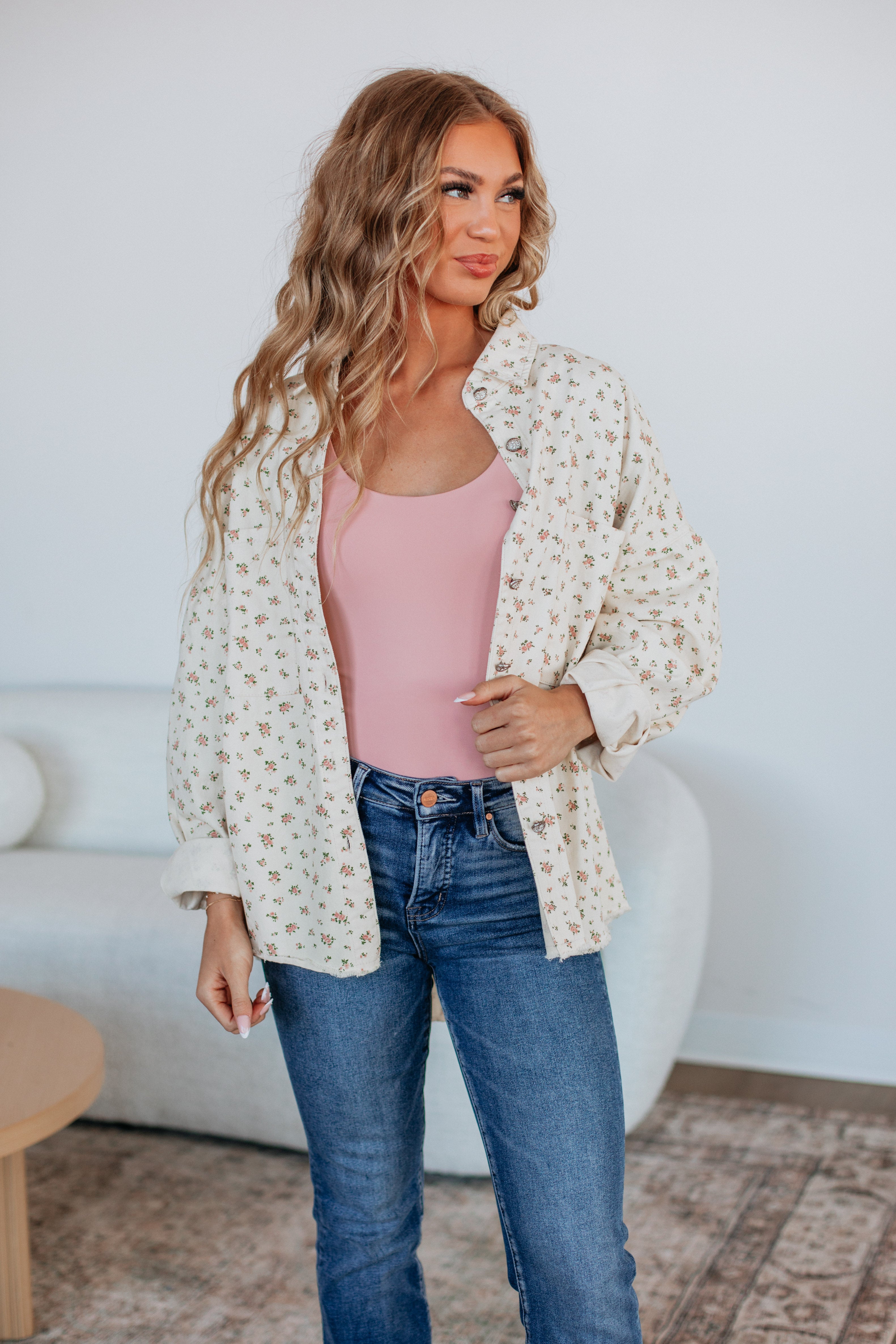 Ainara Floral Shacket - Stylish Women's Button Down Shirt Jacket for Spring & Fall | Perfect for Casual Outfits, Layering & Outdoor Activities