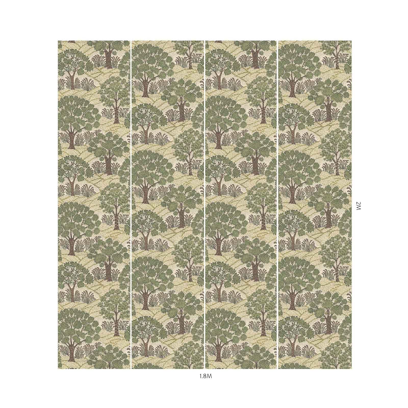 TREES PLEASE Wallpaper in Ecru - Nature-Inspired Peel and Stick Wallpaper for Home Decor, Bedroom, Living Room, Nursery