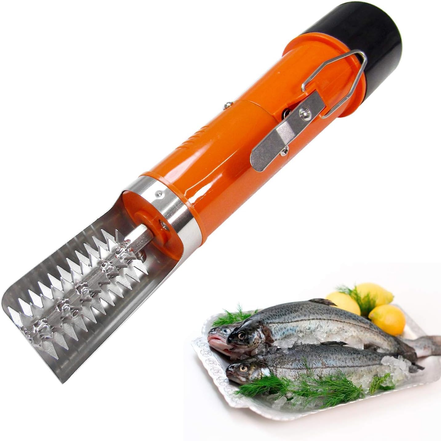 Electric Fish Scaler - Cordless Automatic Fish Scale Remover with Manual Scaler | Fast & Easy Fish Cleaning Tool for Kitchen, Camping, Fishing Trips