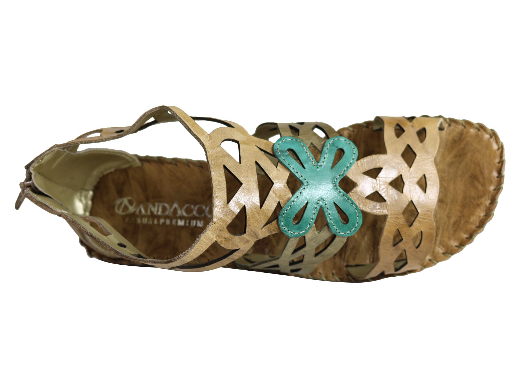 Andacco Betti Women's Comfortable Flat Leather Sandals - Handmade in Brazil - Perfect for Beach, Vacation & Summer Outfits