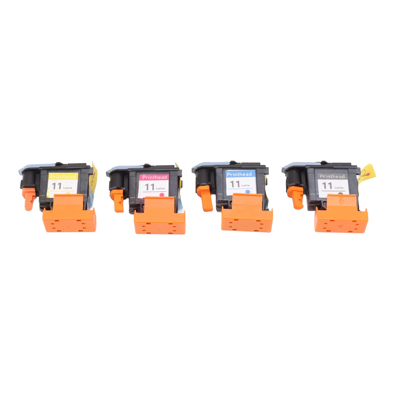 4-Pack HP Designjet Printhead Replacement - Magenta, Black, Cyan, Yellow for HP Designjet 100/110/111/500/510/800/813/850 - Compatible with HP 11 Printhead - Ideal for Large Format Printing, CAD Drawings & Photo Printing