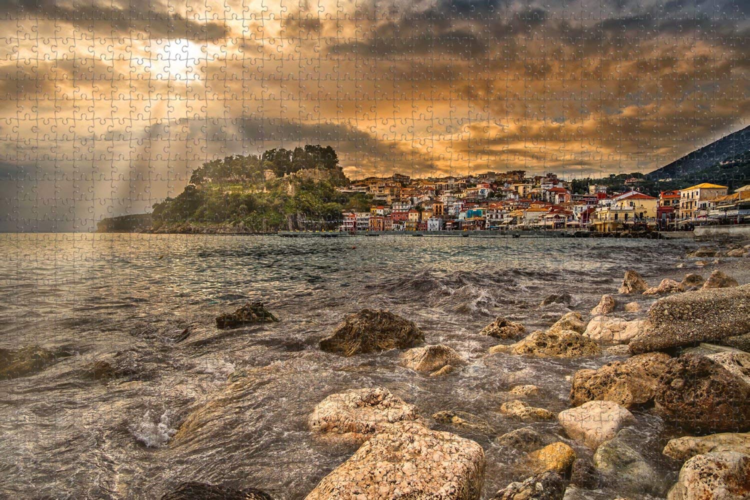 1000 Piece Wooden Jigsaw Puzzle for Adults - Greece Parga Travel Souvenir, Perfect for Home Decor, Family Game Night & Stress Relief